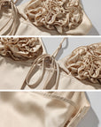ROVENTE Rosette Detail Satin Camisole with Adjustable Straps - PINKPARKS