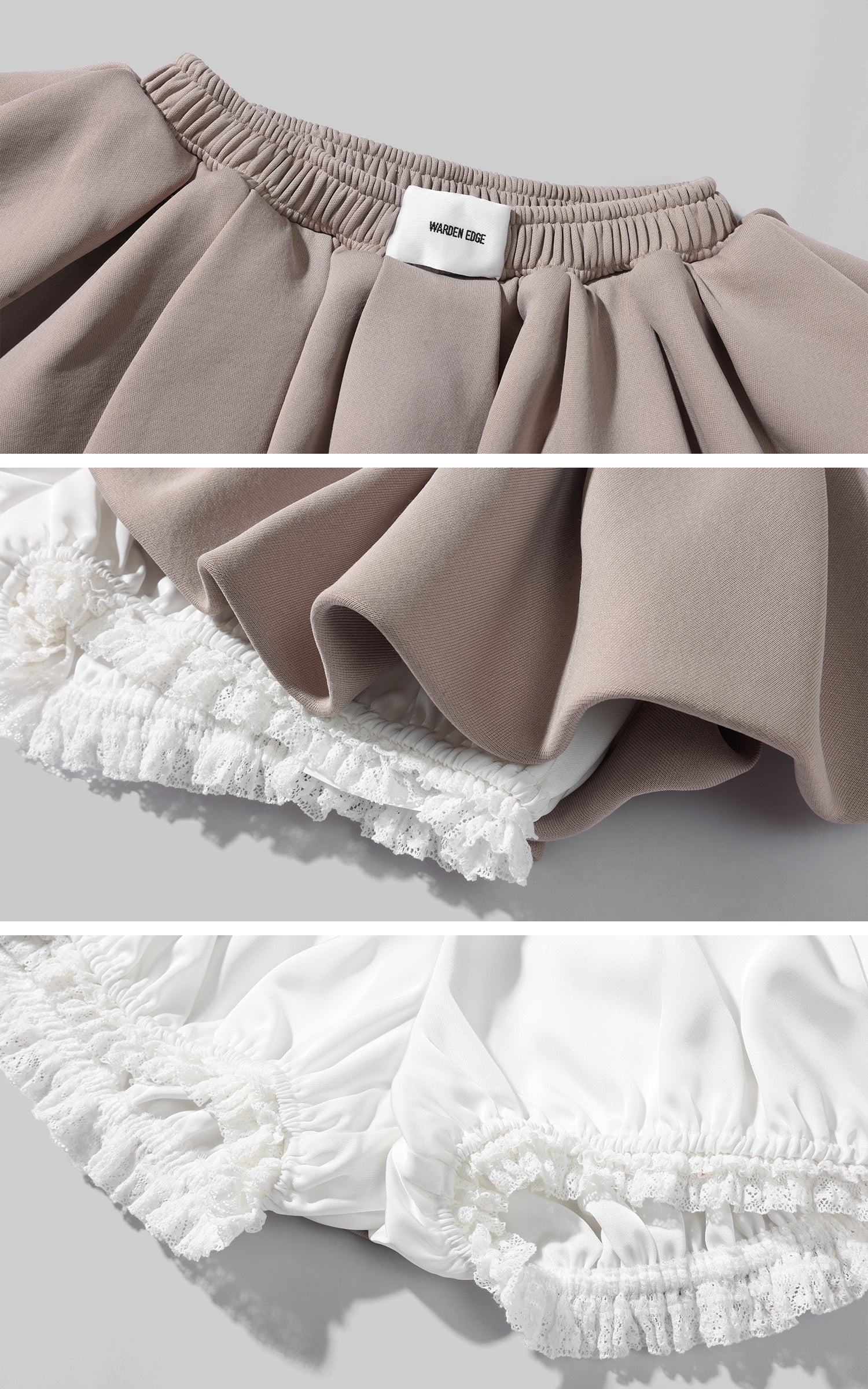 WARDEN EDGE Bow Hood Cropped Zip Hoodie and Pleated Mini Skirt Set