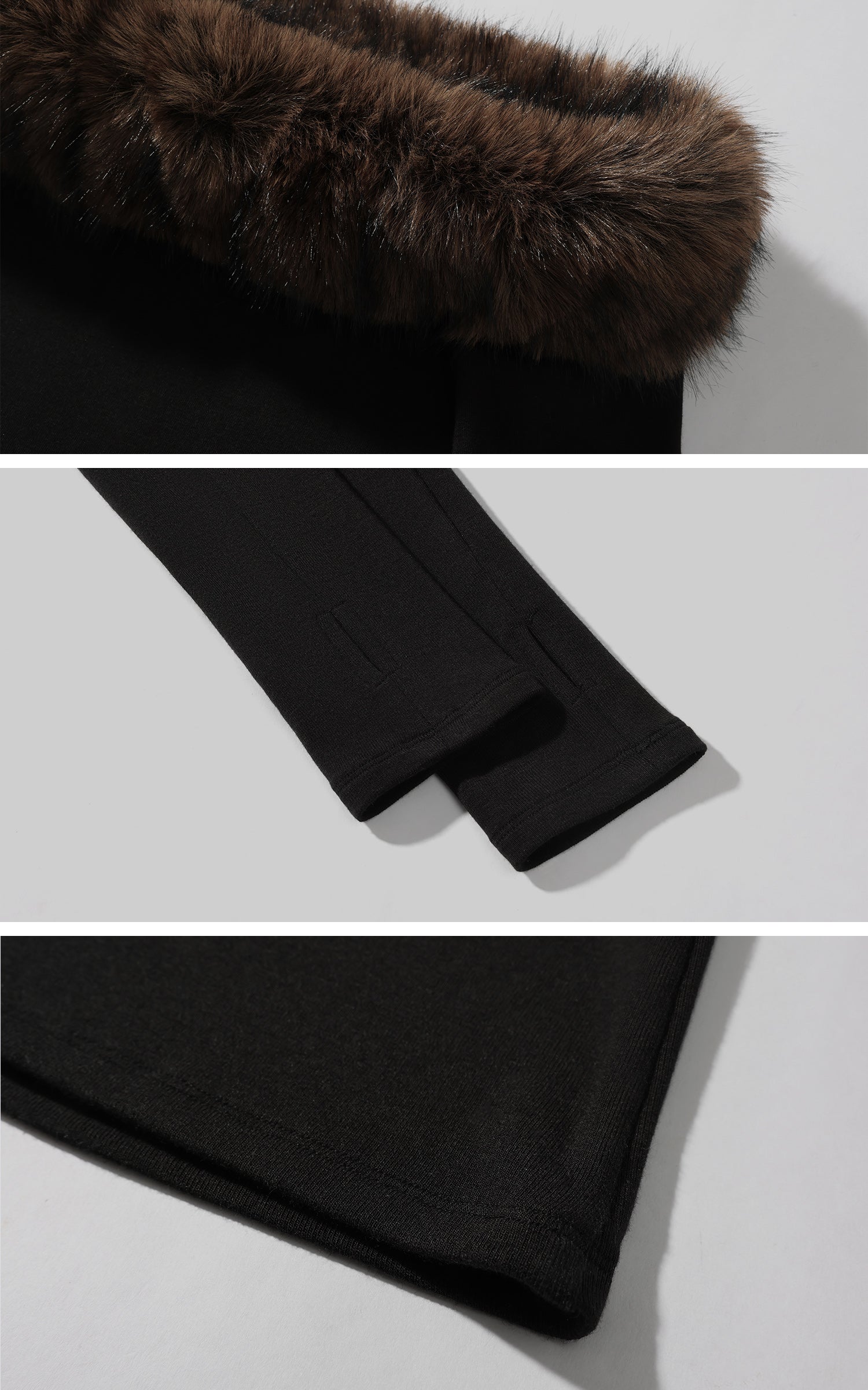 ROVENTE フェイクファーオフショルダー長袖トップ