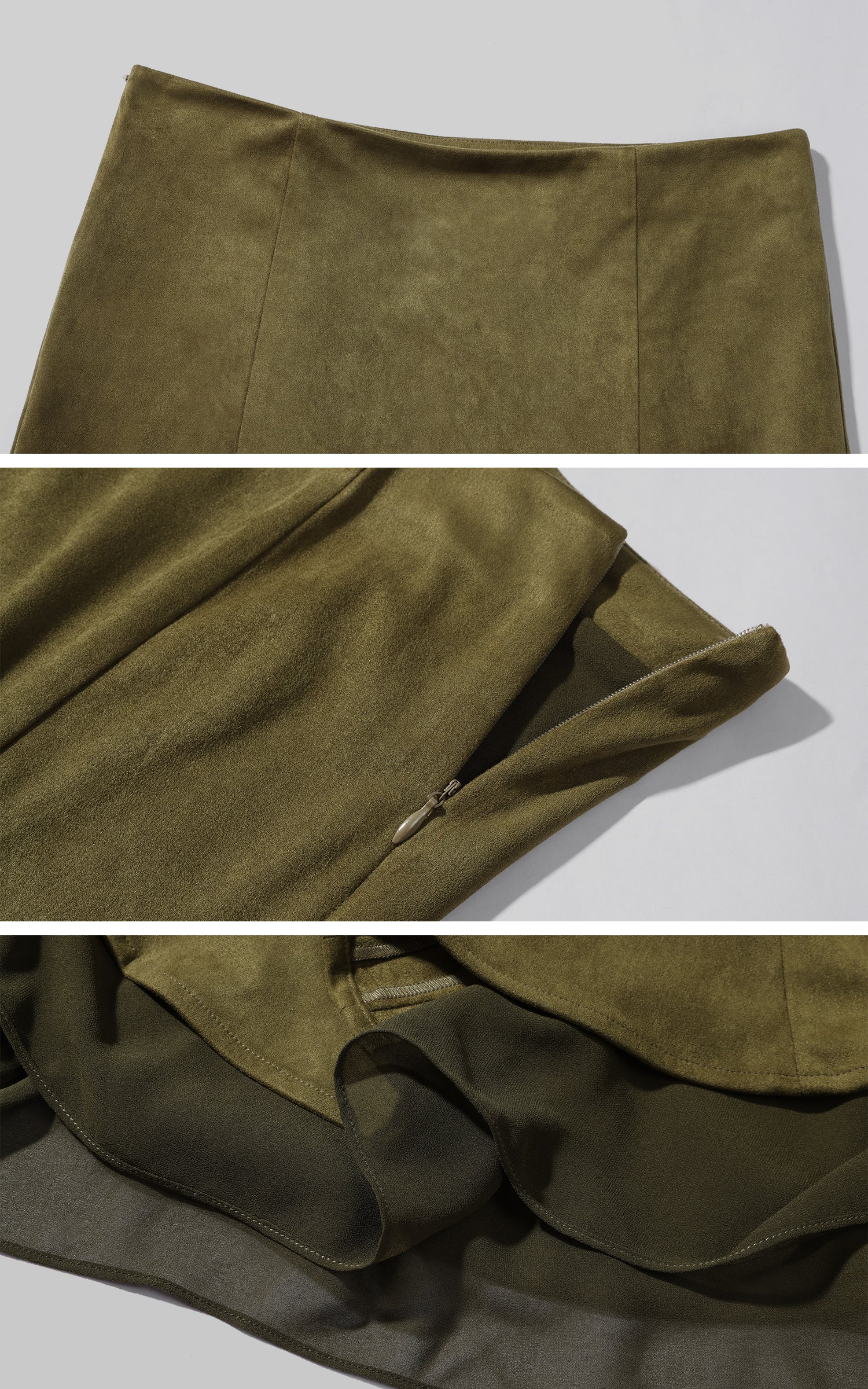 ROVENTE フェイクスエードケープ＆ミディスカートセット