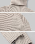 Rase le sol Ribbed High-Neck Sweater - PINKPARKS