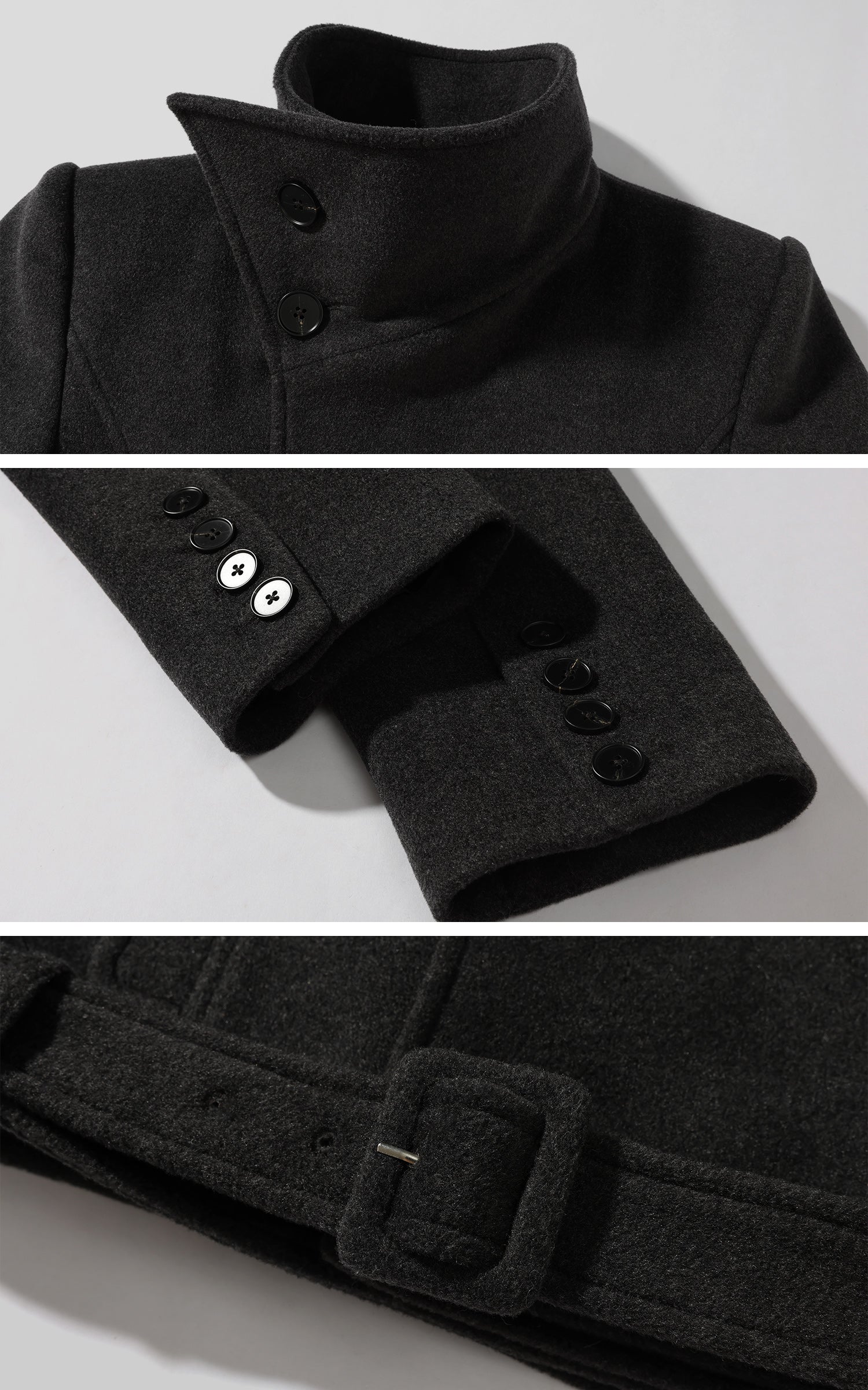 WARDEN EDGE ストラクチャードクロップドウールコートとプリーツミニスカートセット