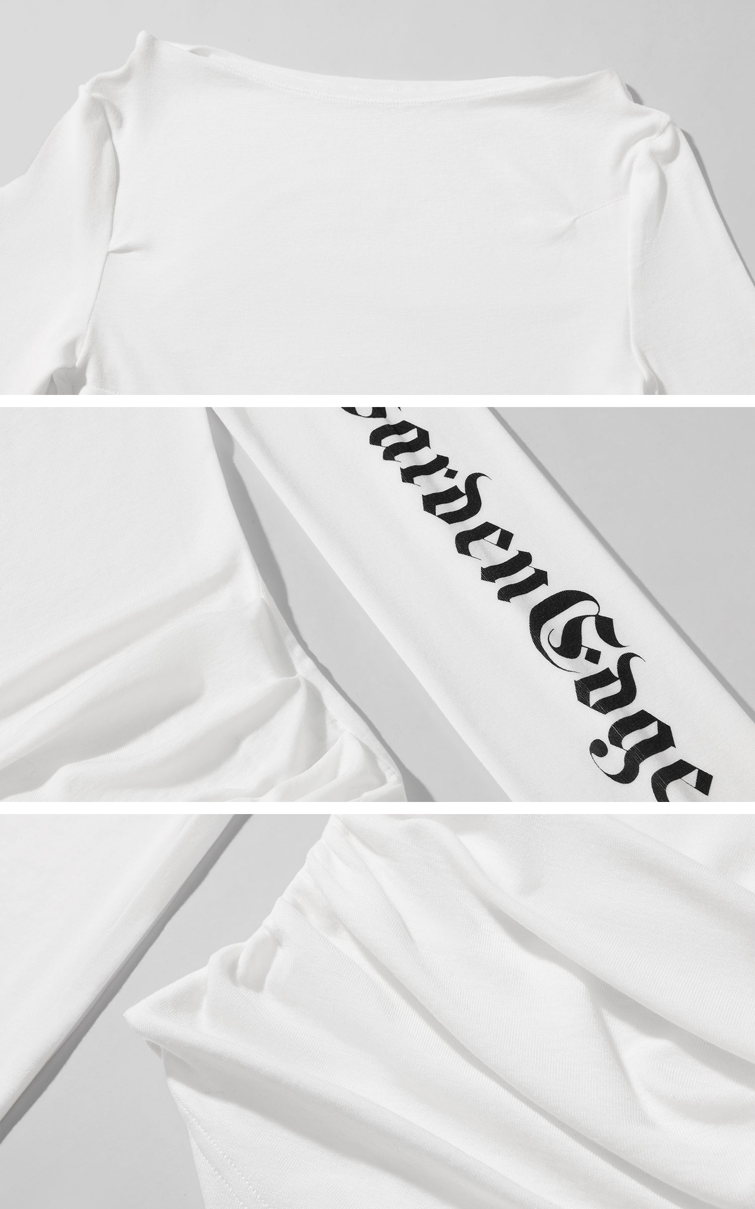 WARDEN EDGE アシンメトリックドレープロングスリーブフィットトップ