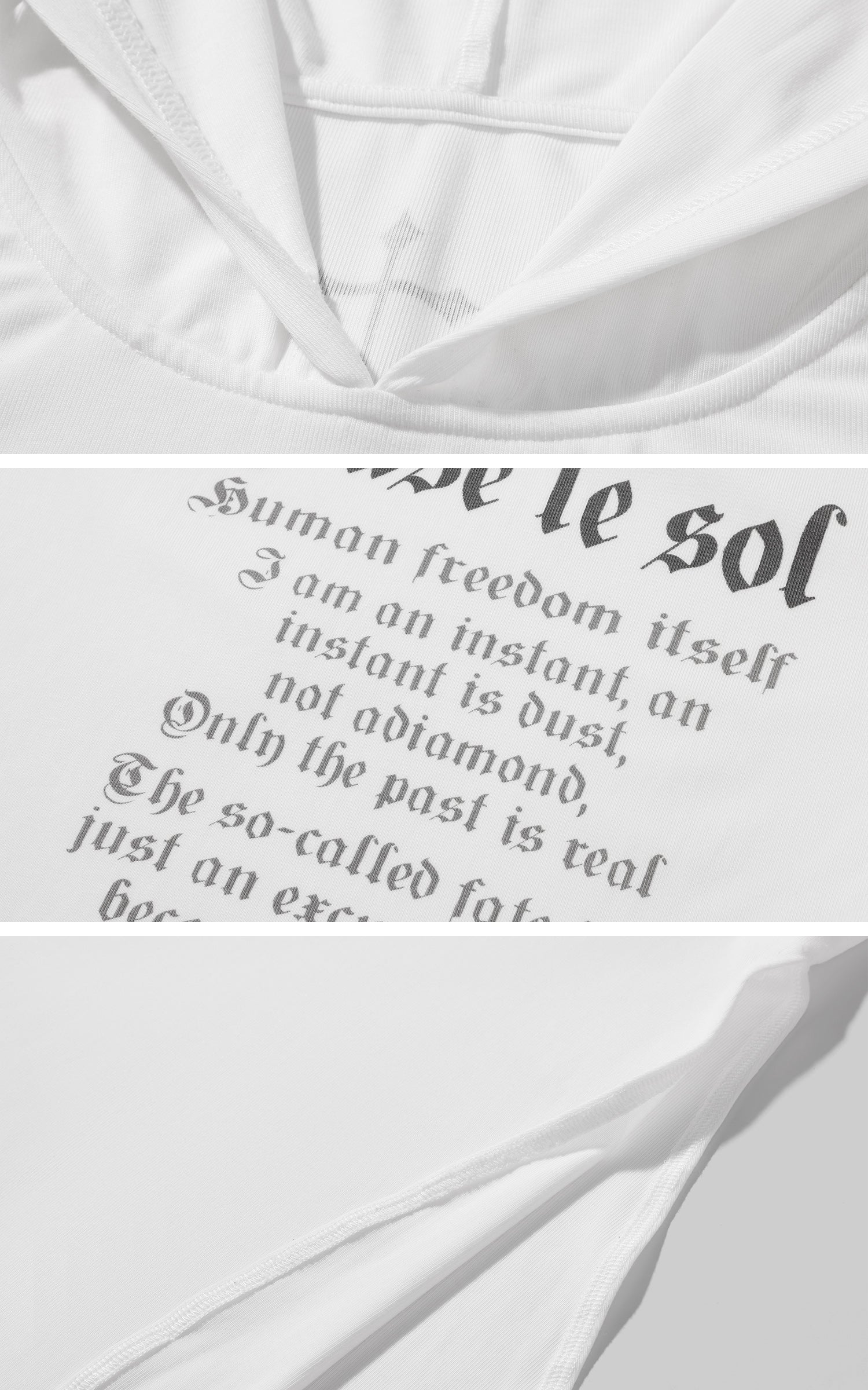 Rase le sol スリットヘム付きプリントフィットパーカー