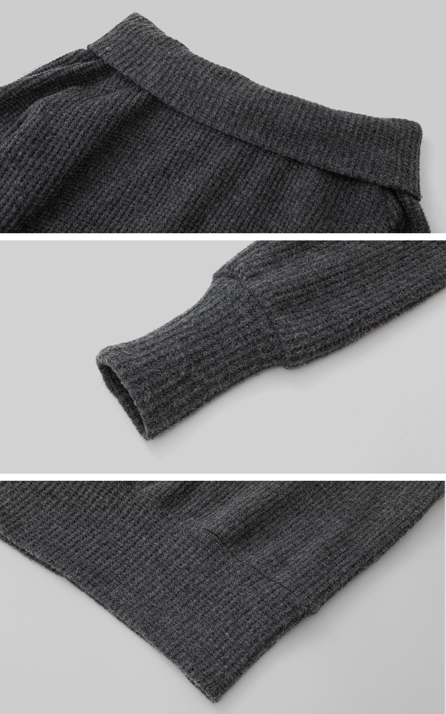 IAMXIAA オフショルダーニットセーター チャコールグレー プルオーバー