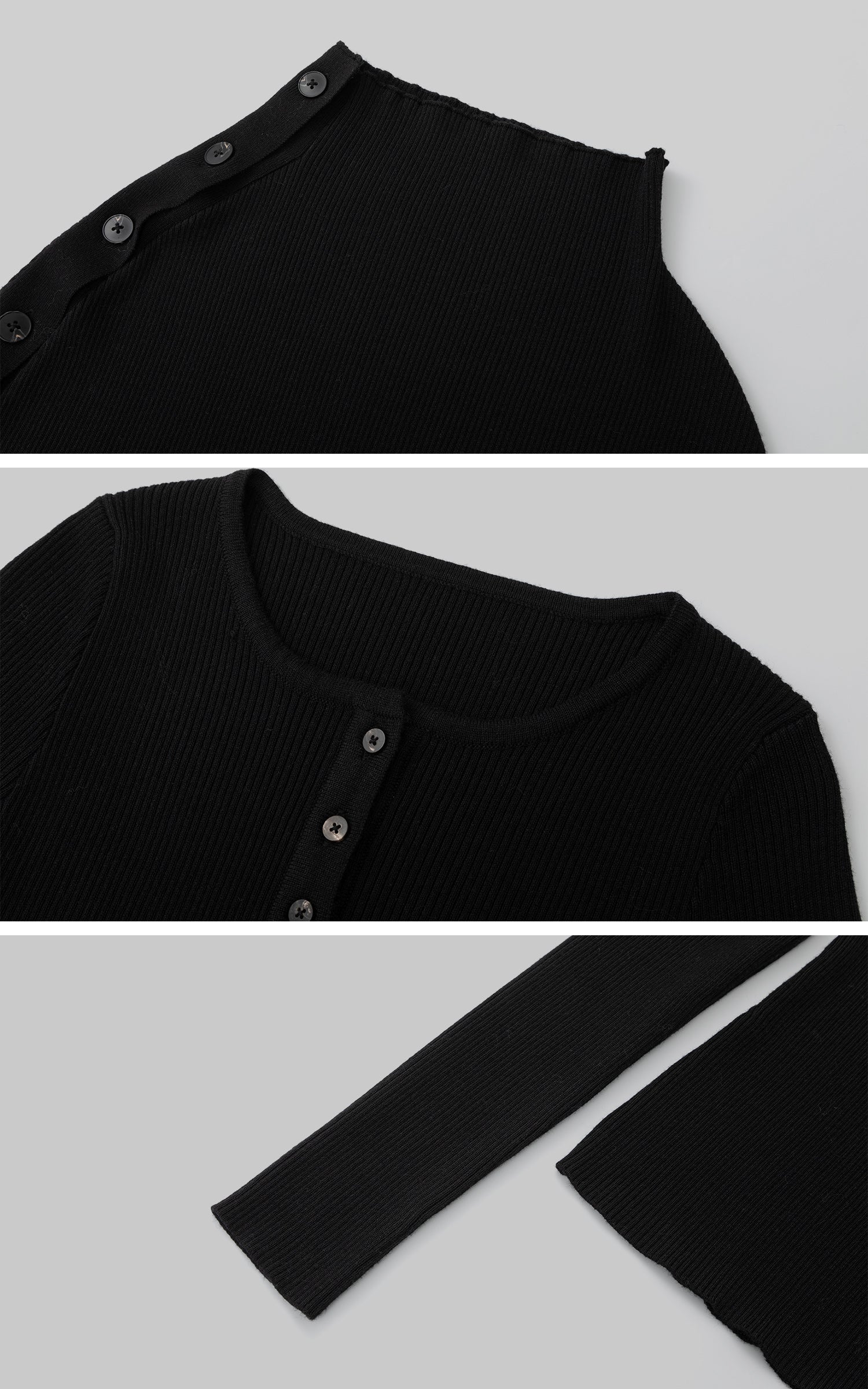 IAMXIAA ニットケープ &amp; リブベーストップの2ピースセット