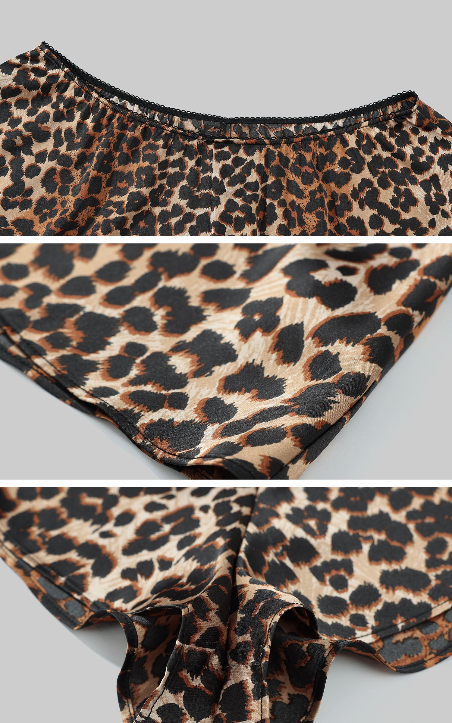 0122stepll Leopard Satin Lounge Pajama Set