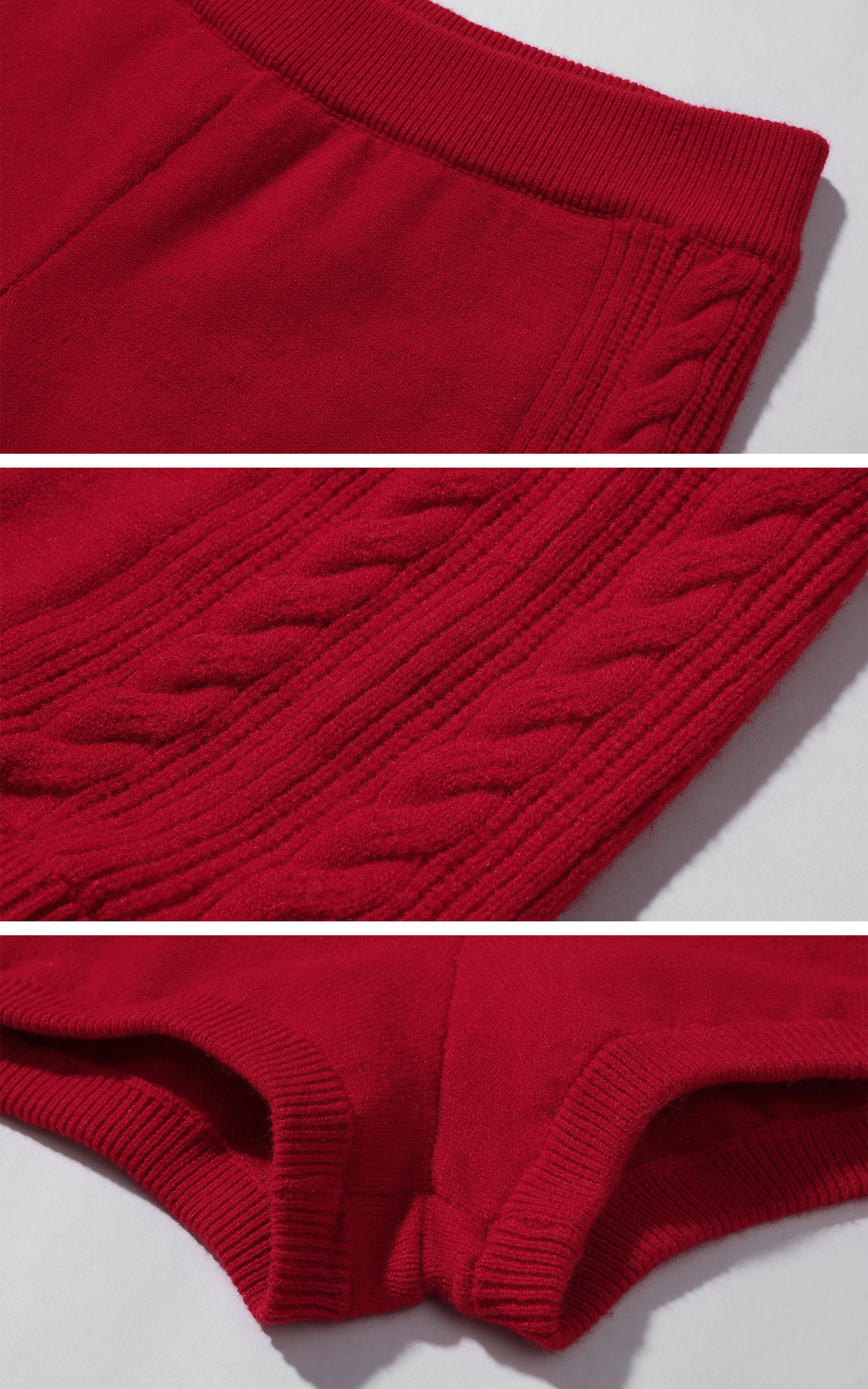 Rase le sol フィットケーブルセーター3点セット（ショートパンツとレイヤードレーストリムキャミ付き）