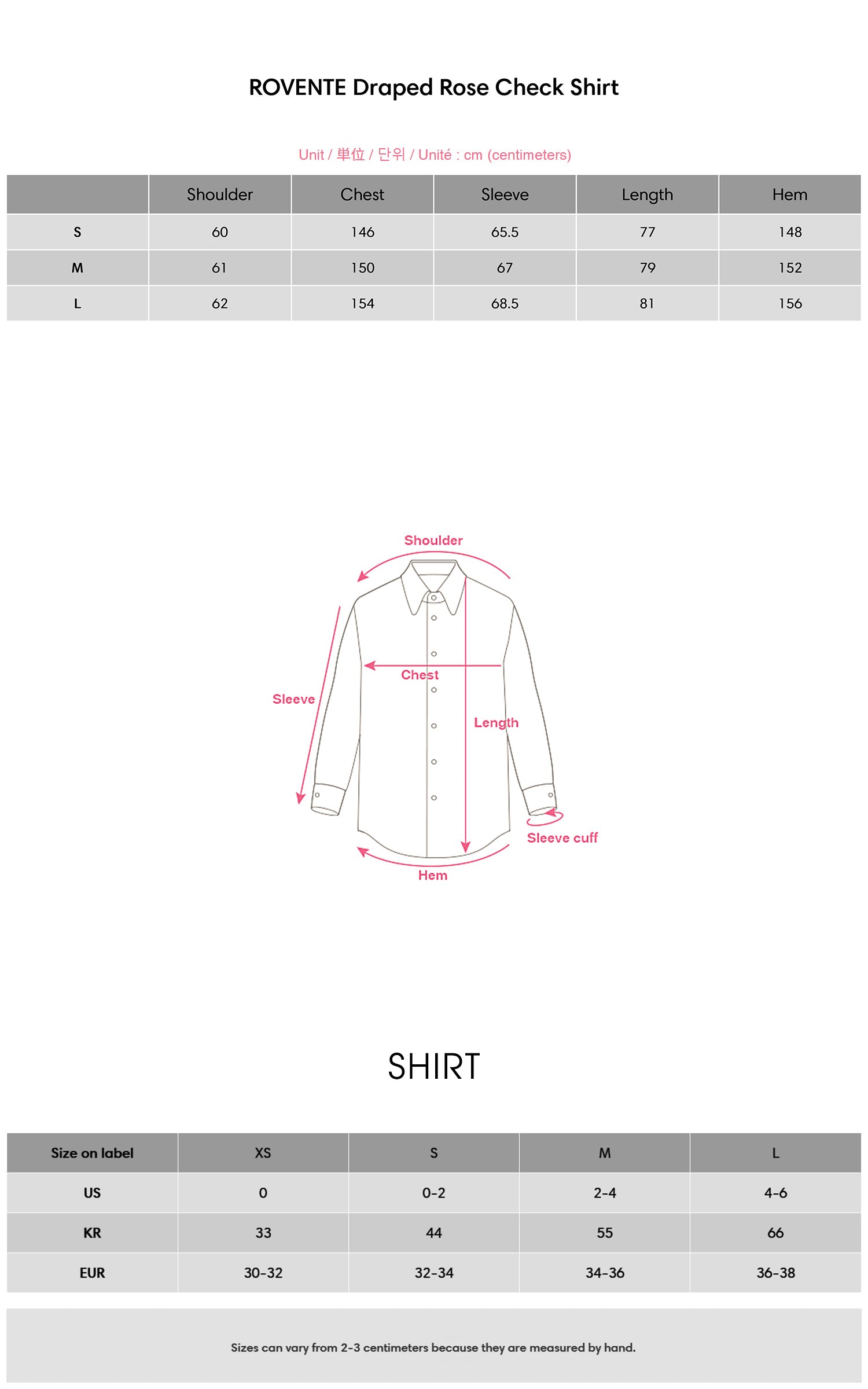 ROVENTE Draped Rose Check Shirt