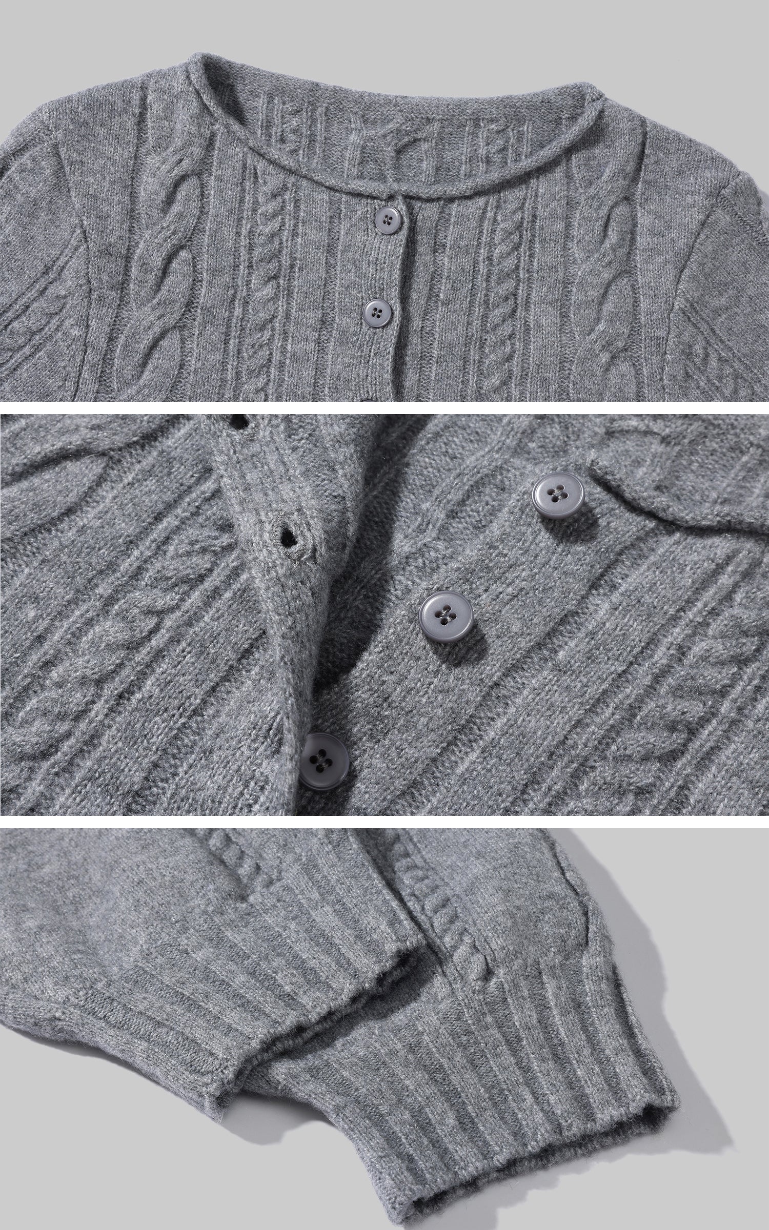 WARDEN EDGE ケーブルニットセーター &amp; マッチングレッグウォーマー付きショートセット