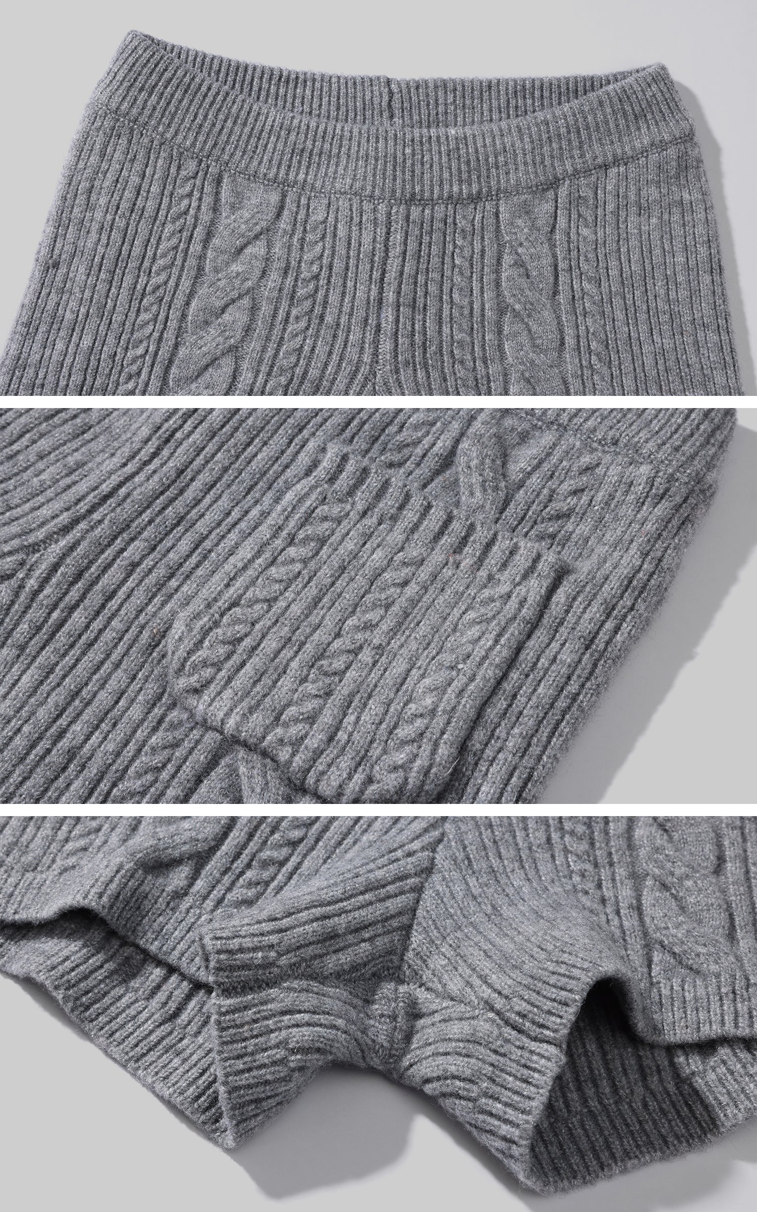 WARDEN EDGE ケーブルニットセーター &amp; マッチングレッグウォーマー付きショートセット