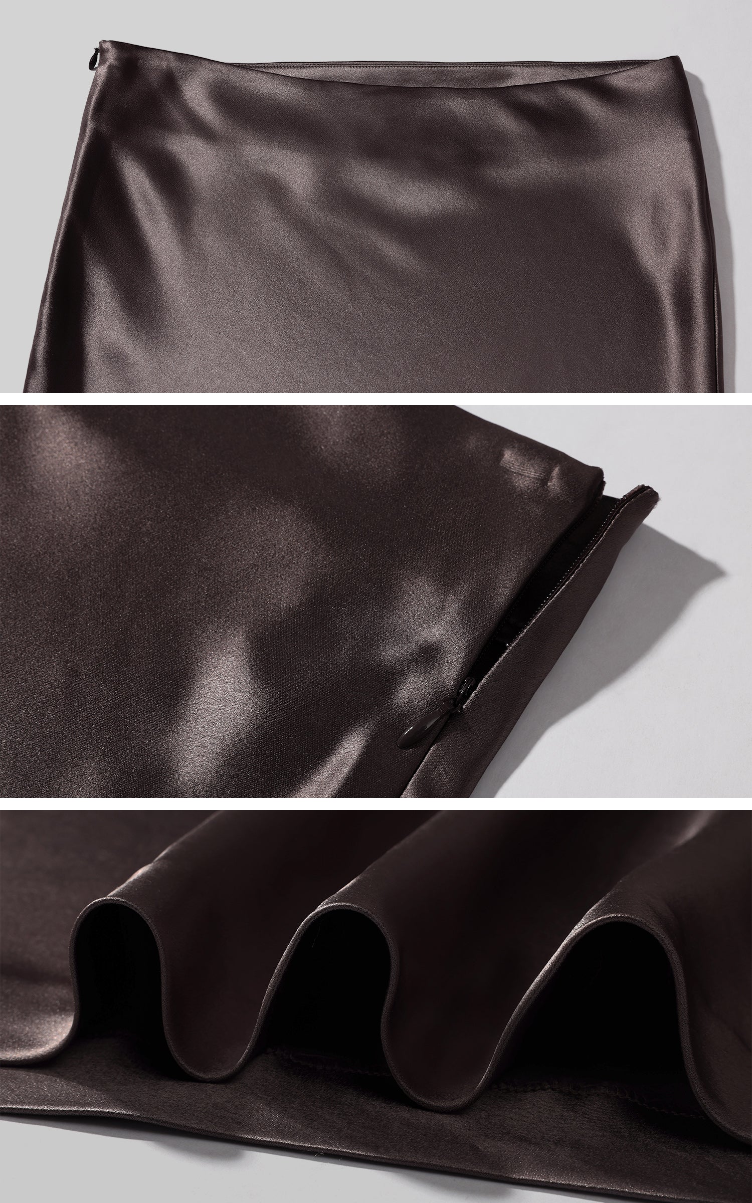 ROVENTE サテンローウエストマキシスカート