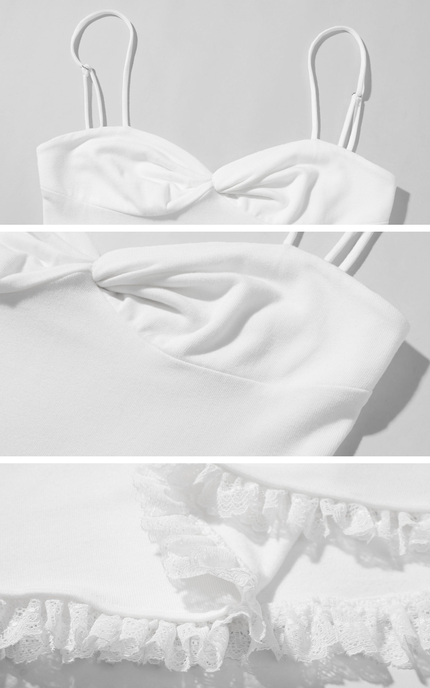 Rase le sol ミニマリストニット三点セット スリムセーター ショートパンツとキャミソール