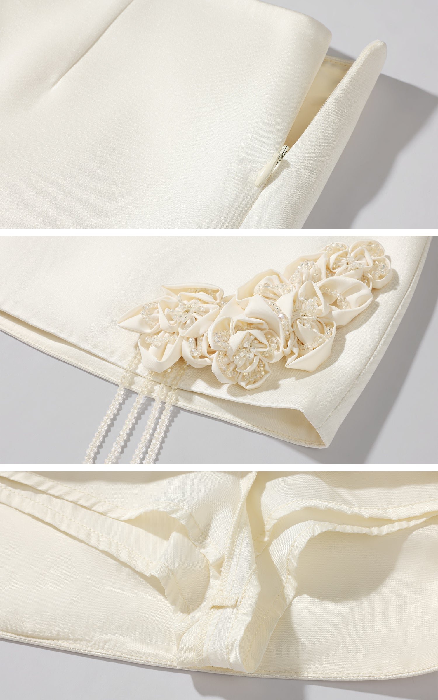 ROVENTE スパンコールコルセットトップ &amp; サテンミニスカートセット