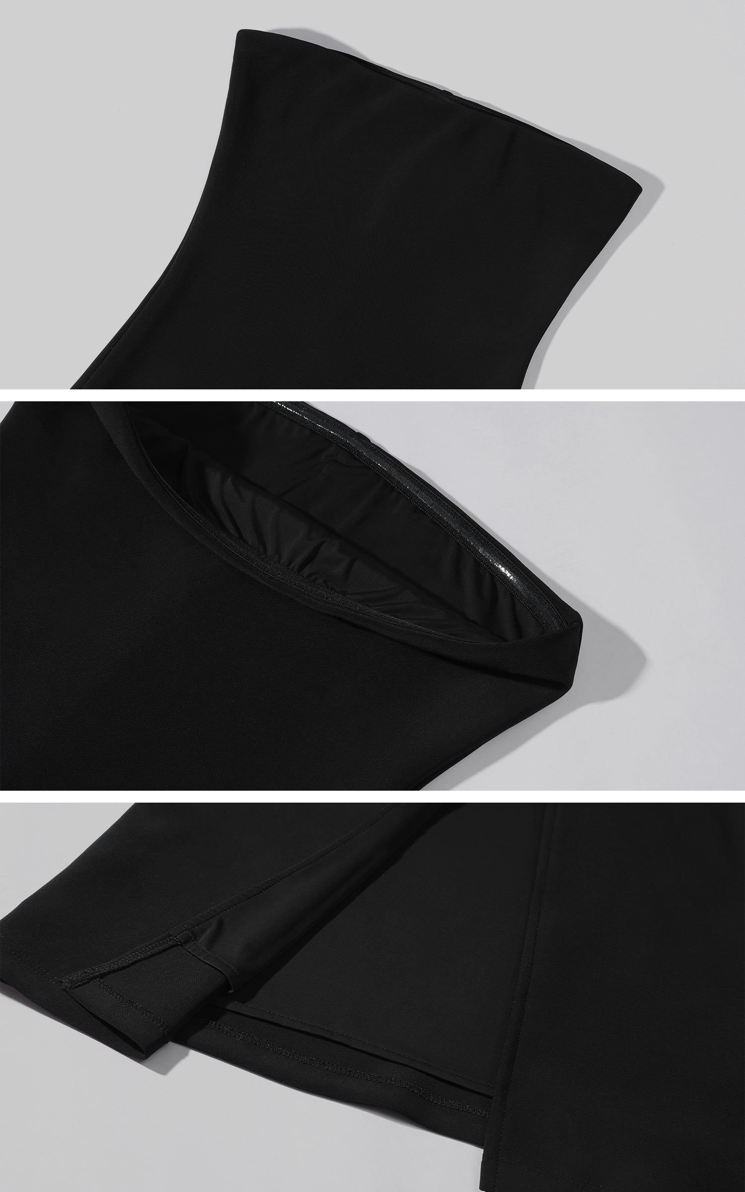 ROVENTE ドレープショールストラップレスマキシドレス