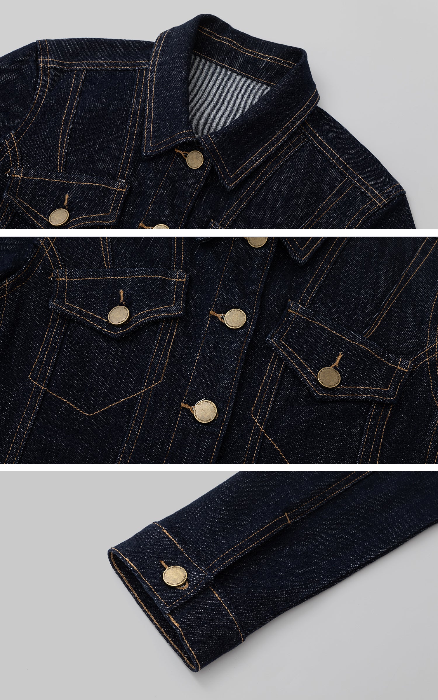 IAMXIAA レディース用デニムジャケット＆フレアジーンズセット レトロなダークウォッシュの2点コーデ