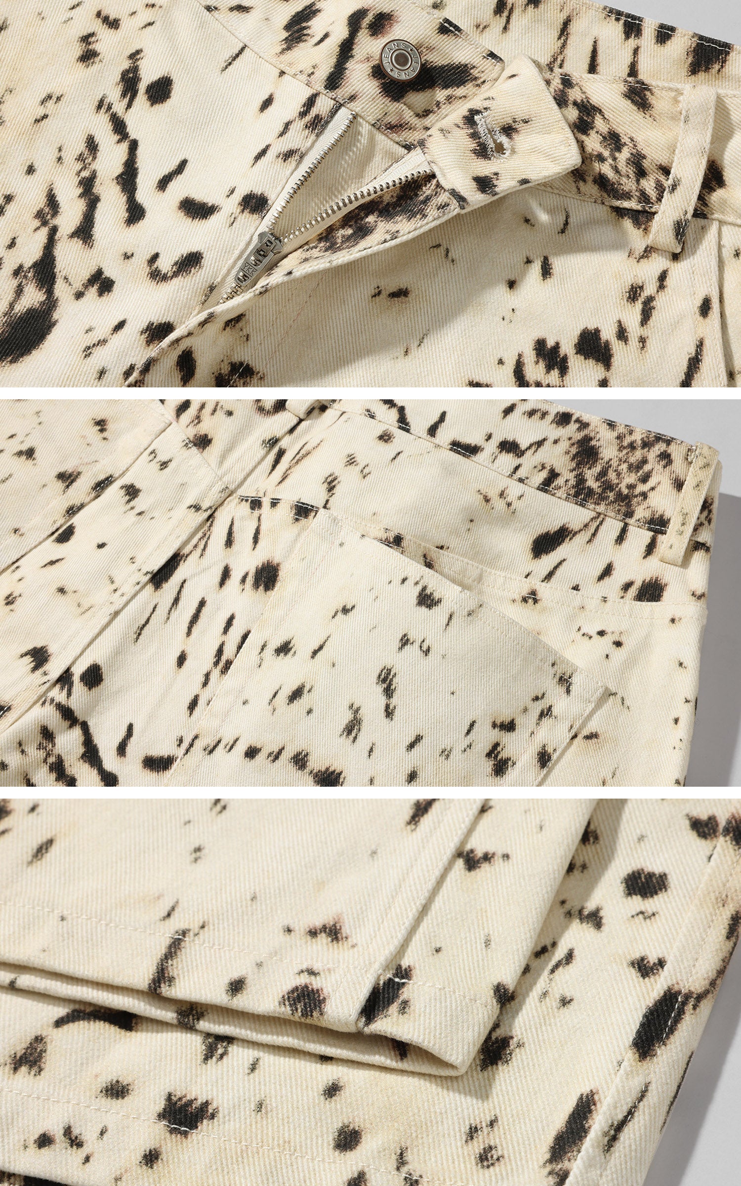 0122stepll レオパードストレートレッグパンツ