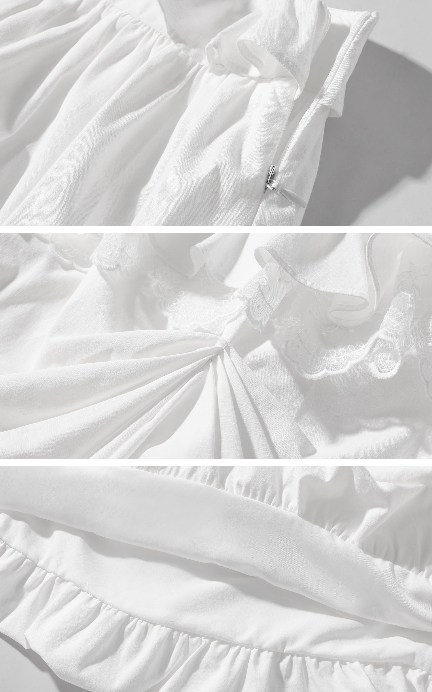 Rase le sol レーストリムとティアードドレーピングのあるギャザードパフスカート