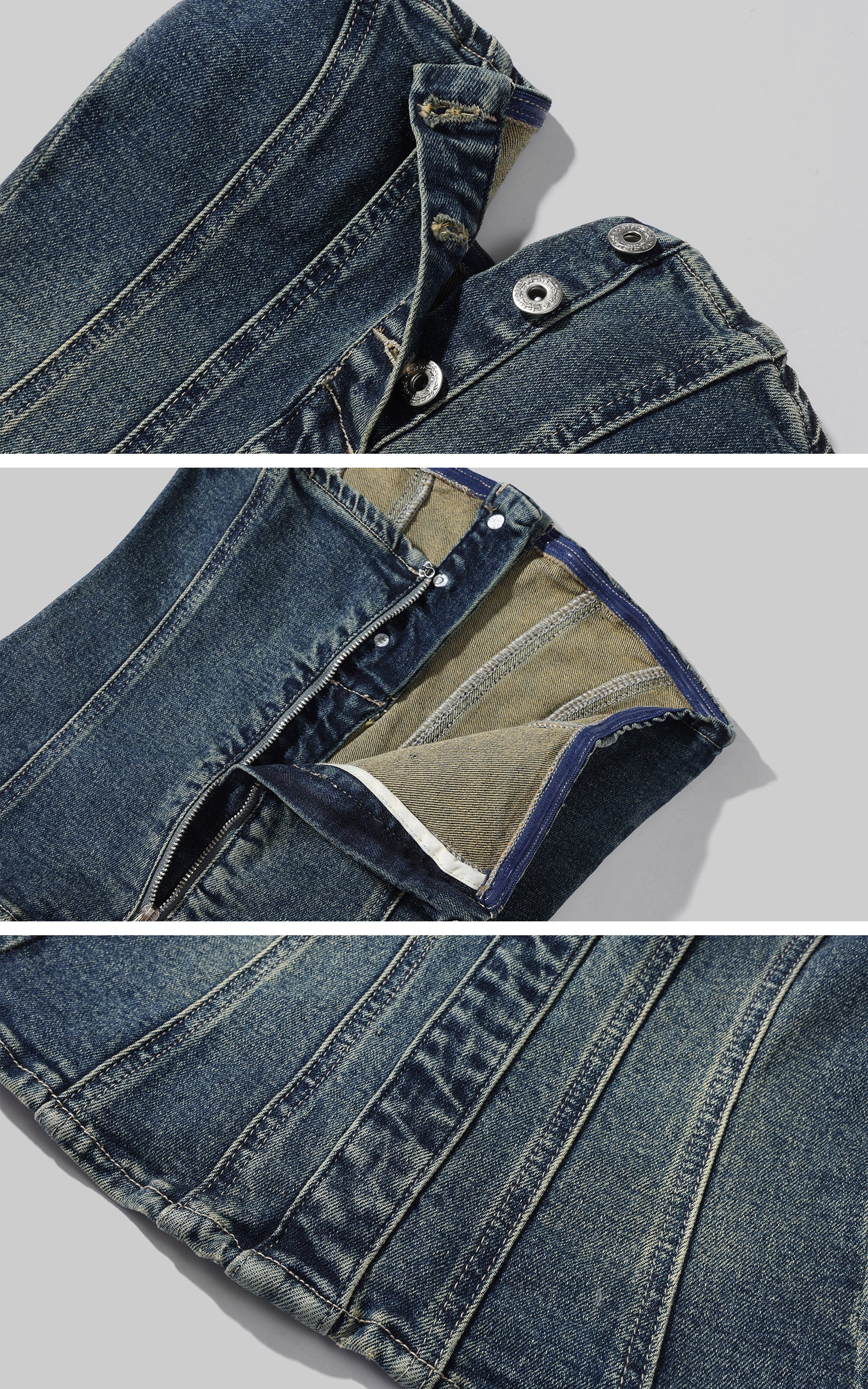 デニムビスチェ＆ワイドレッグパンツセット