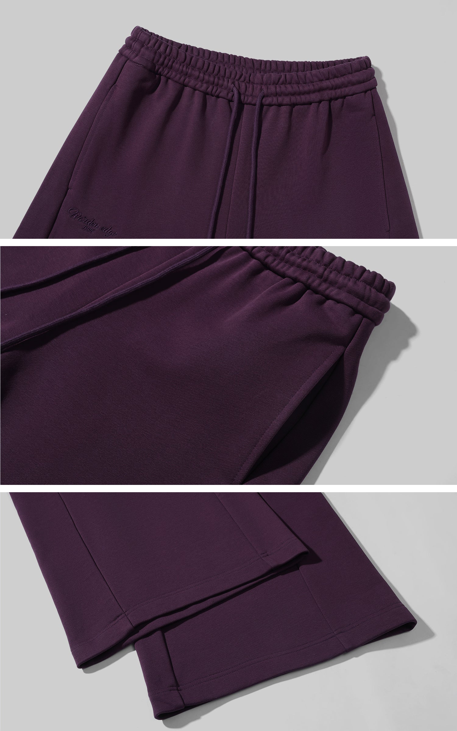 WARDEN EDGE フード付きジップジャケット、ワイドレッグパンツ、フィットしたキャミソールの3点セット