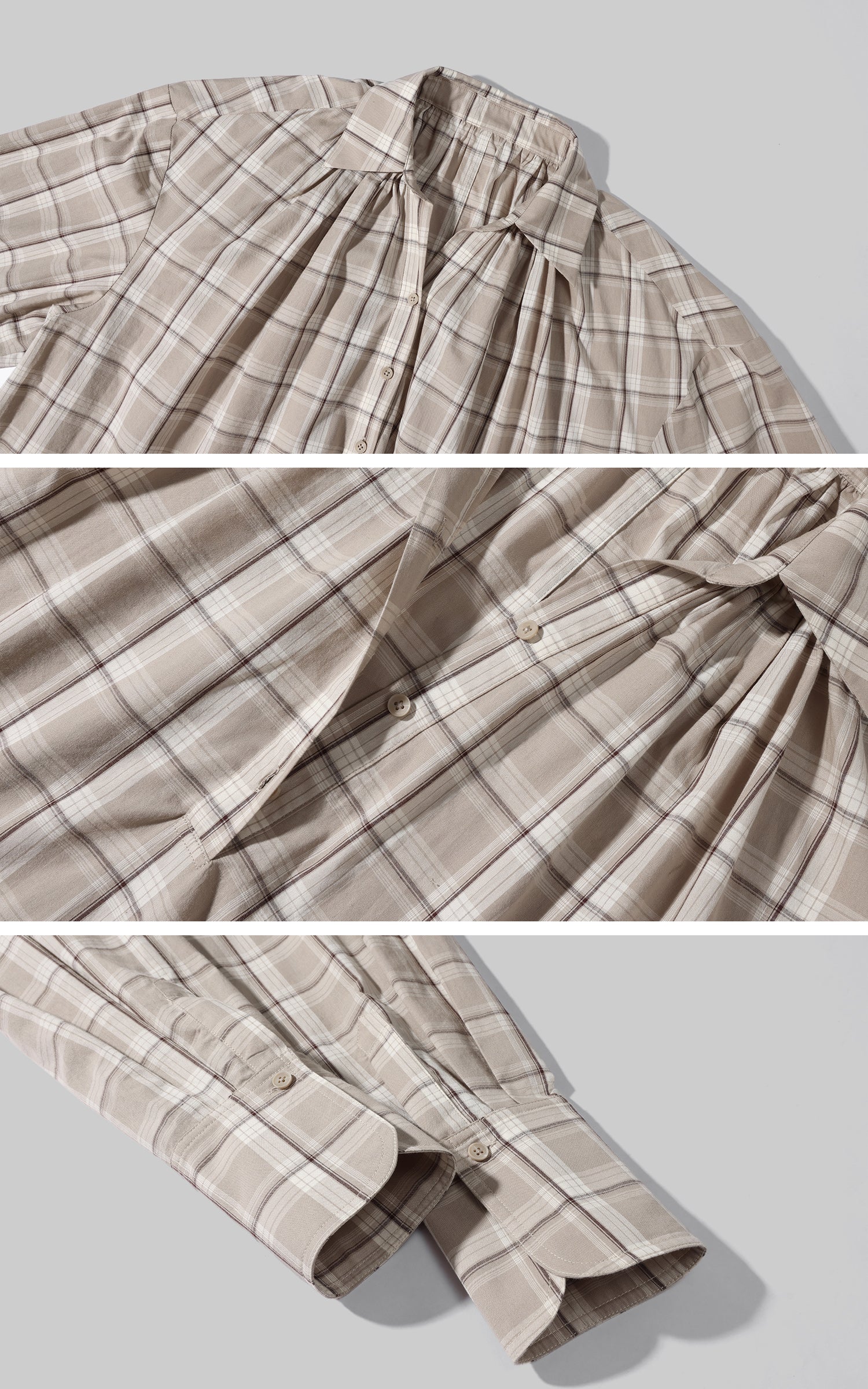 ROVENTE Plaid Relaxed Shirt &amp; High-Waist Shorts Set