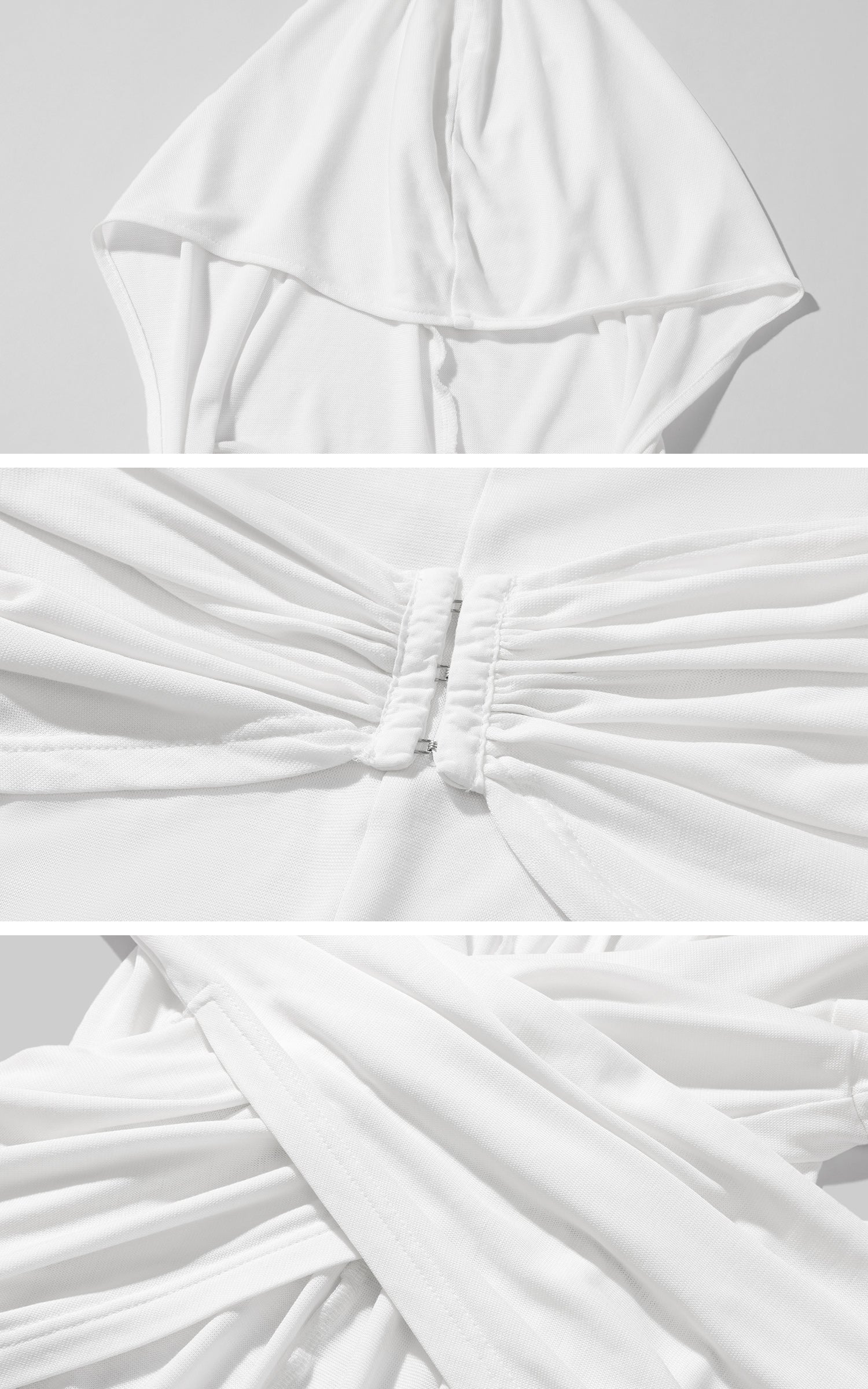 Rase le sol フード付きドレープレイヤードトップ