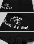 Rase le sol Mock Neck Graphic Tee and Fitted Shorts Set - PINKPARKS