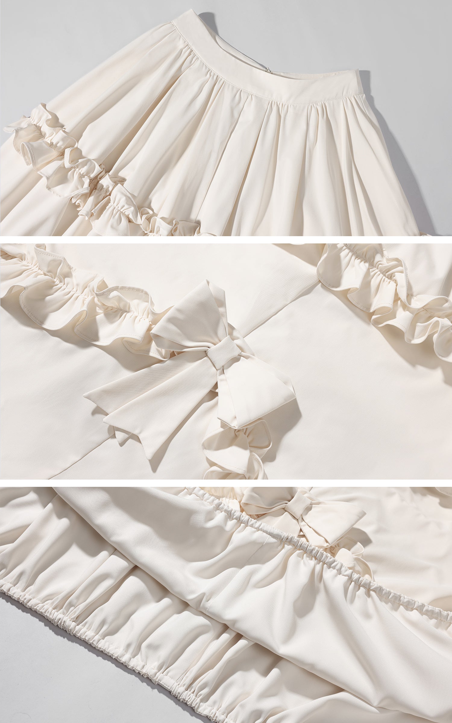 Rase le sol リボン付きフリルバルーンスカート