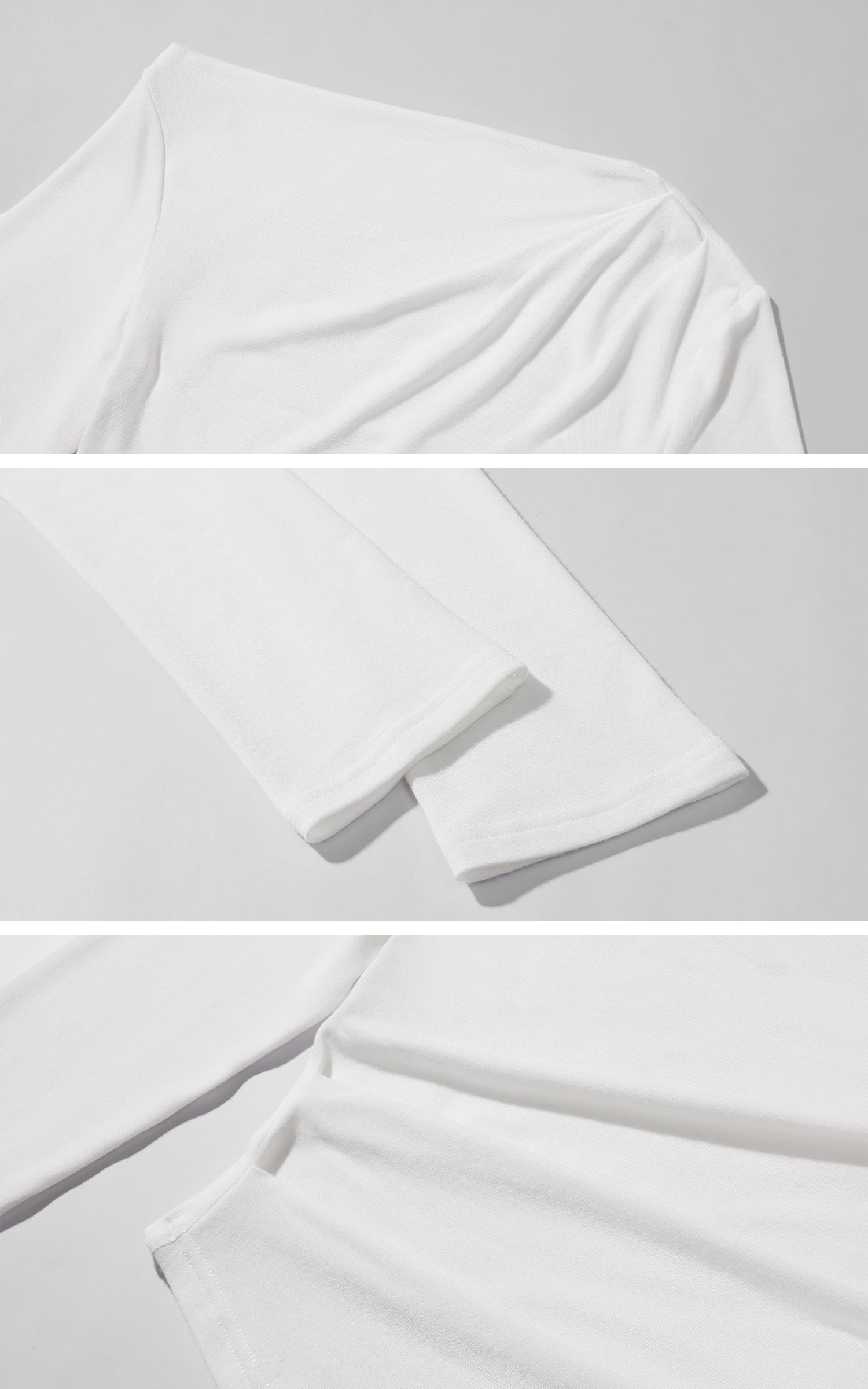 アシンメトリーネック フィット長袖Tシャツ