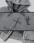 Rase le sol Graphic Cross Hooded Sweatshirt - PINKPARKS