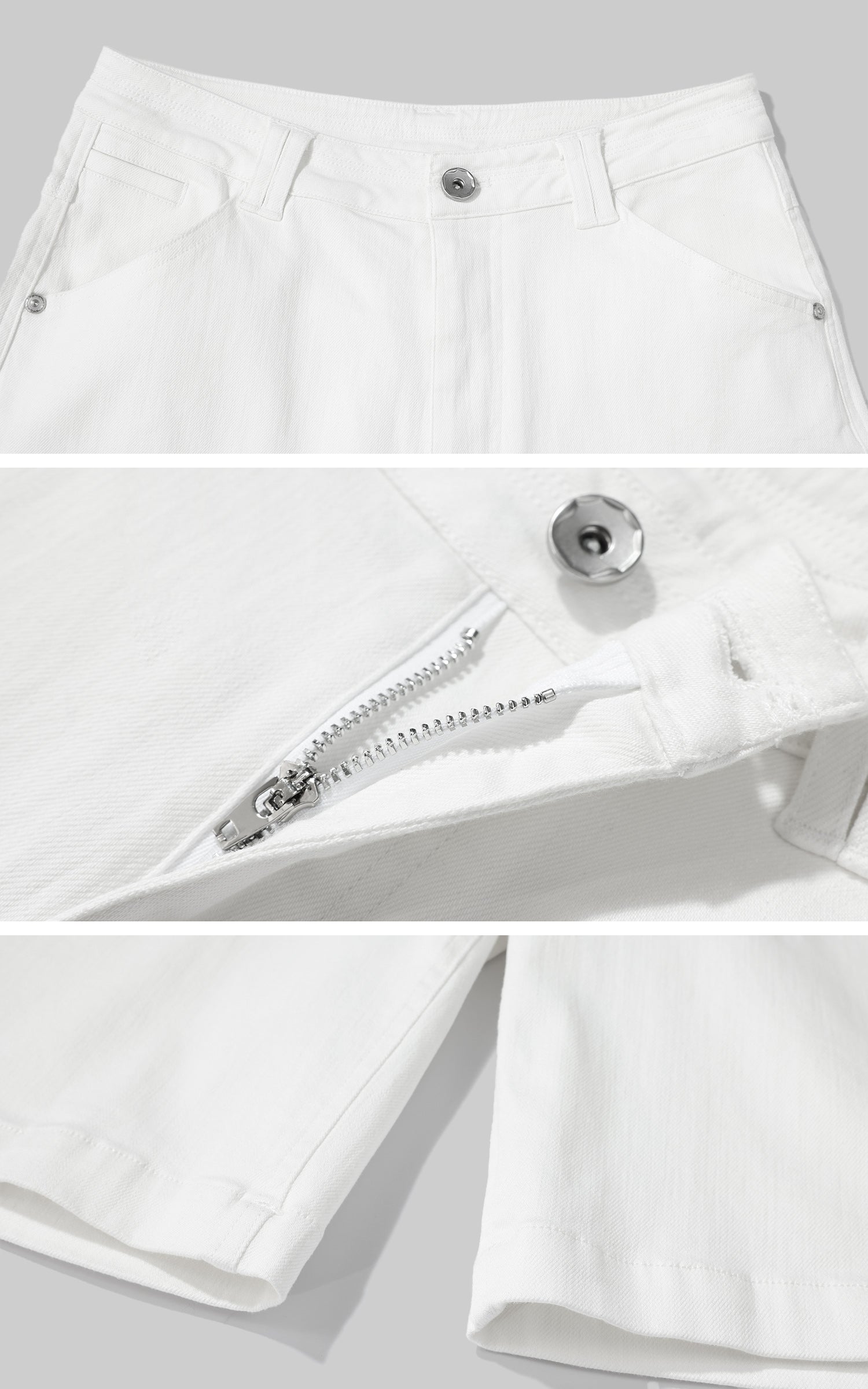 ROVENTE Minimalist White Tailored Bermudas - PINKPARKS