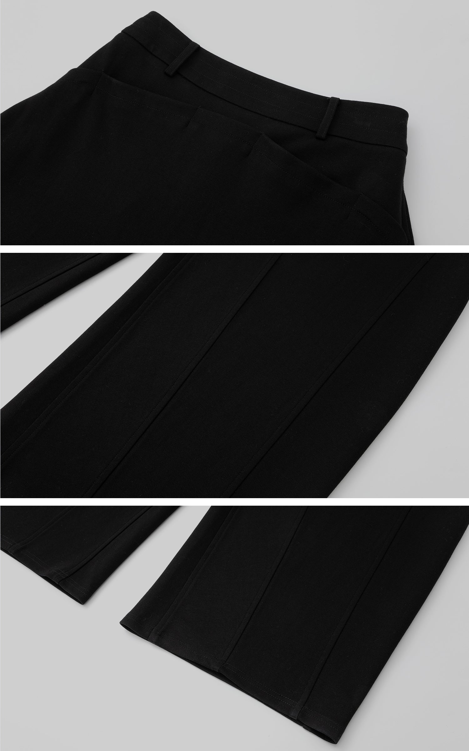 IAMXIAA ワイドレッグロークロッチカジュアルパンツ