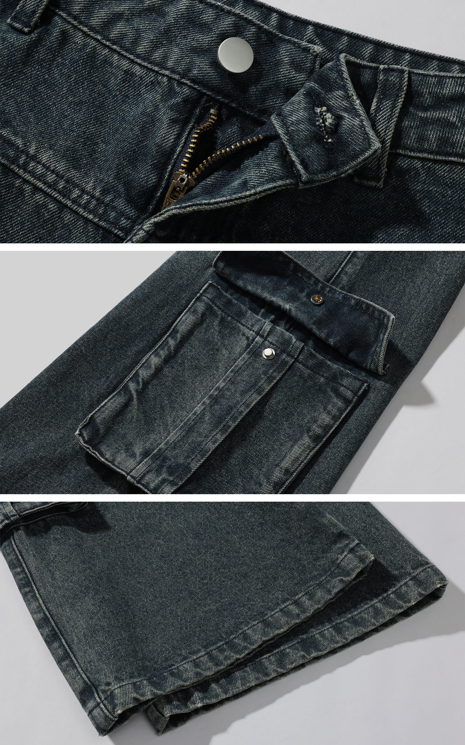 Rase le sol パネル切替フレアカーゴデニムパンツ