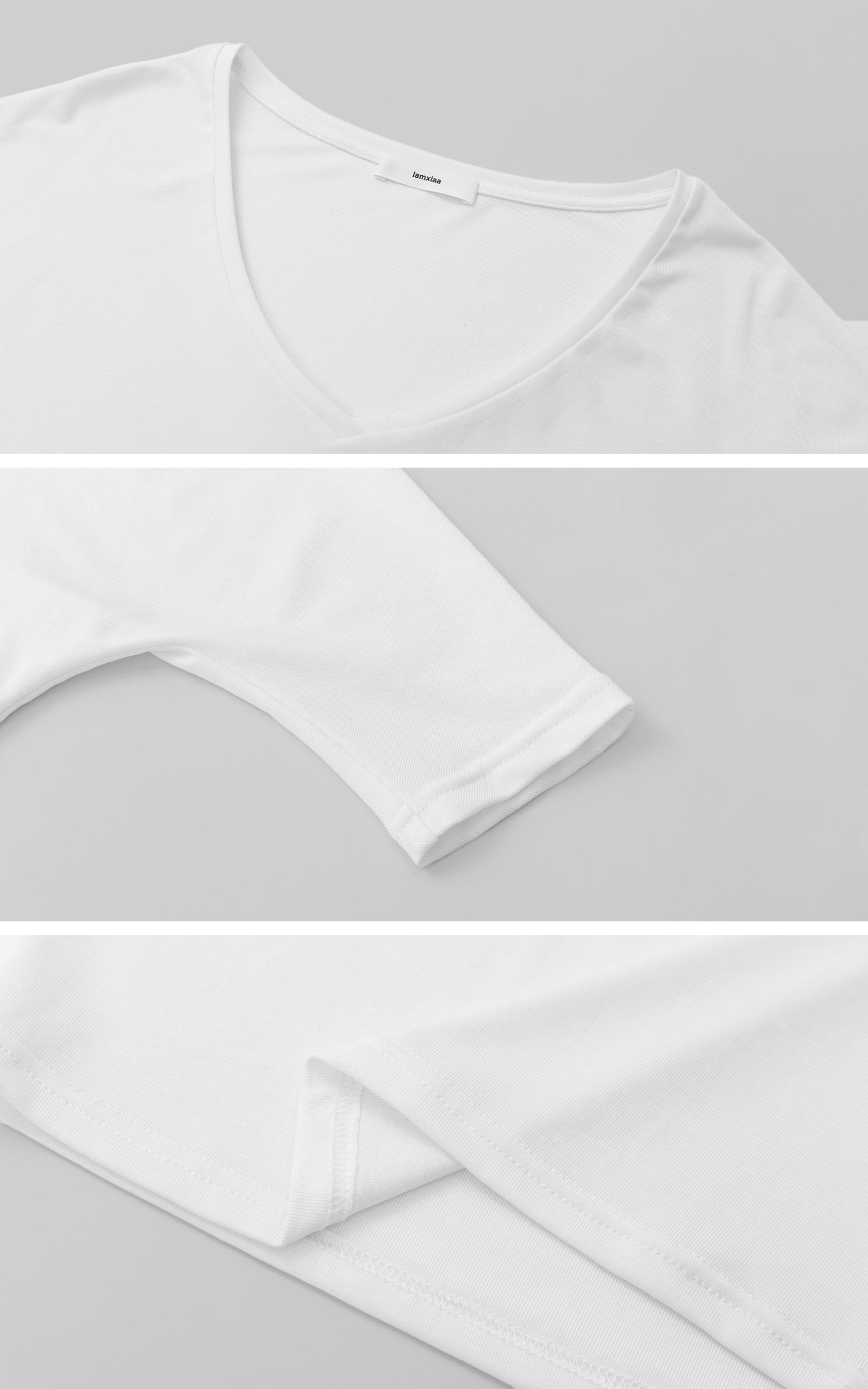 IAMXIAA オフショルダー レイヤード風 半袖カジュアル ゆったりトップス