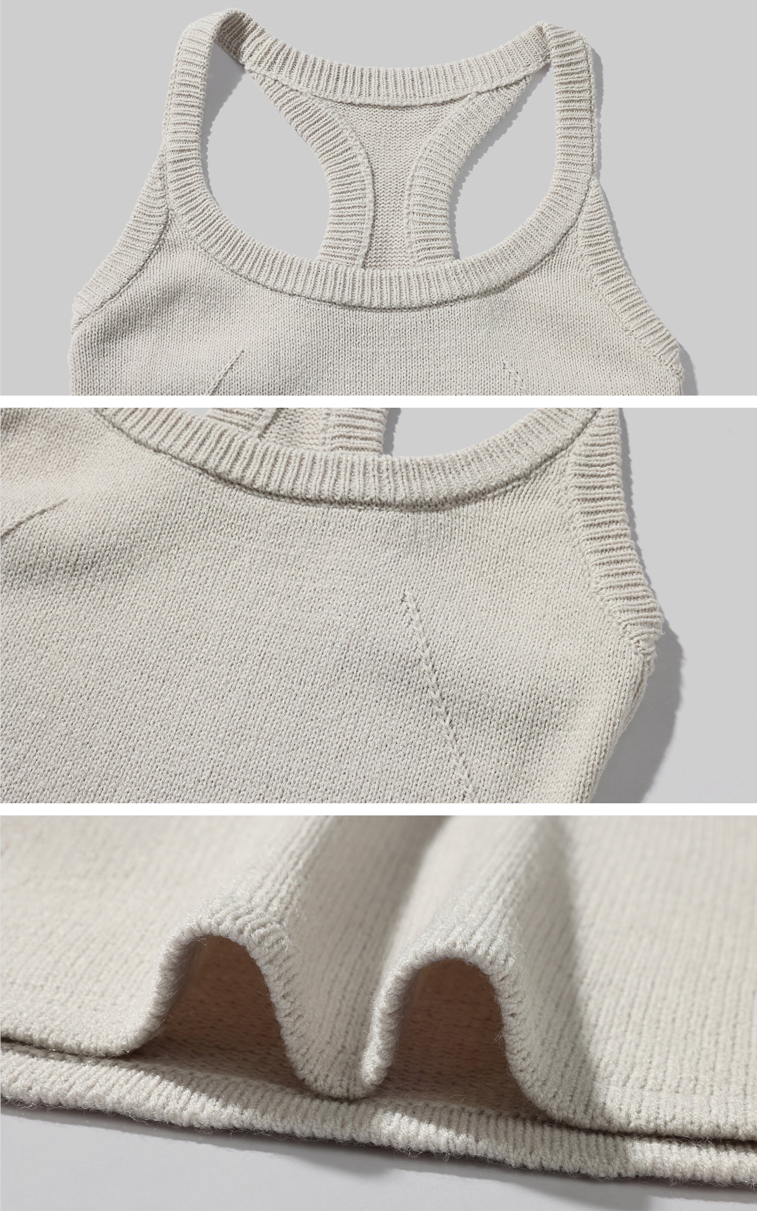 Rase le sol 輪郭を際立たせるニットタンク・立体的なレーサーバック