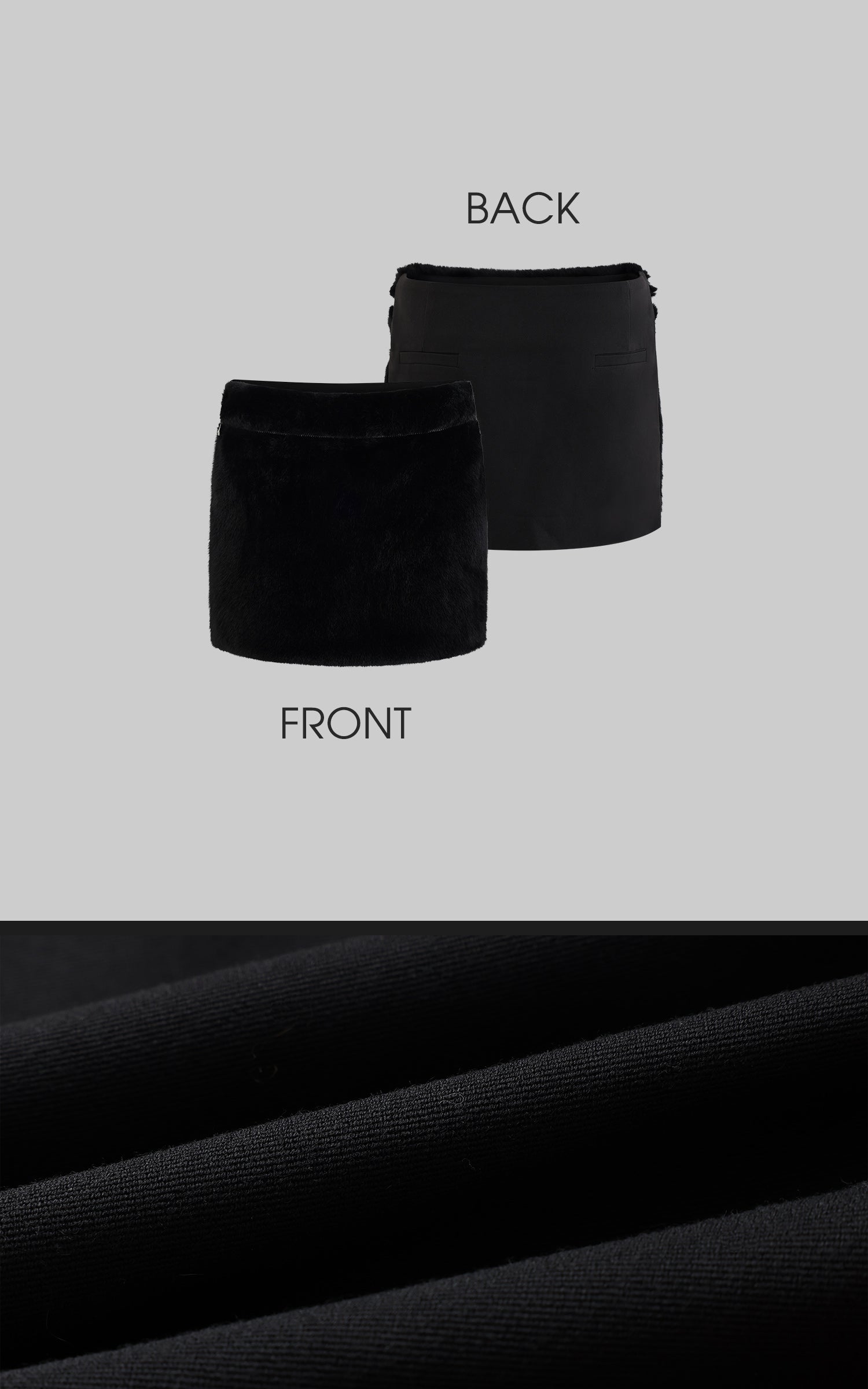 Rase le sol Faux Fur Bra Top, Skirt &amp; Cardigan Set - PINKPARKS