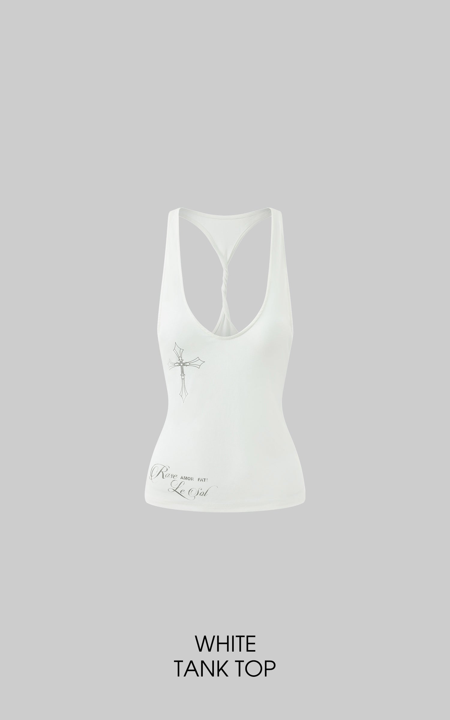 Rase le sol Cross-Print Twisted Back Tank Top - PINKPARKS
