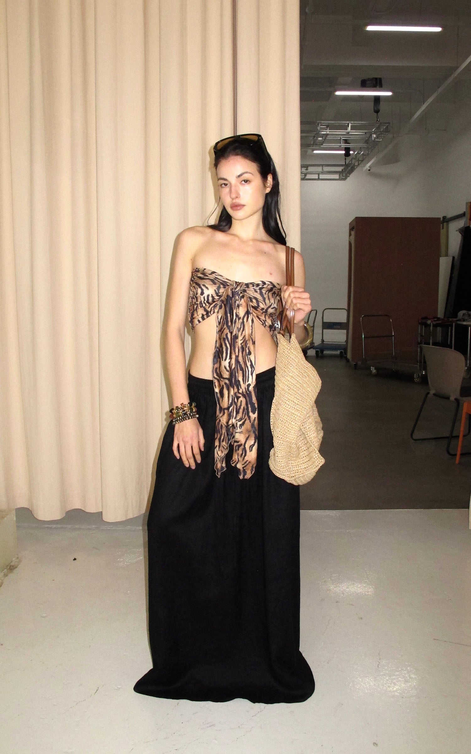 0122stepll Leopard Tie-Front Crop Top