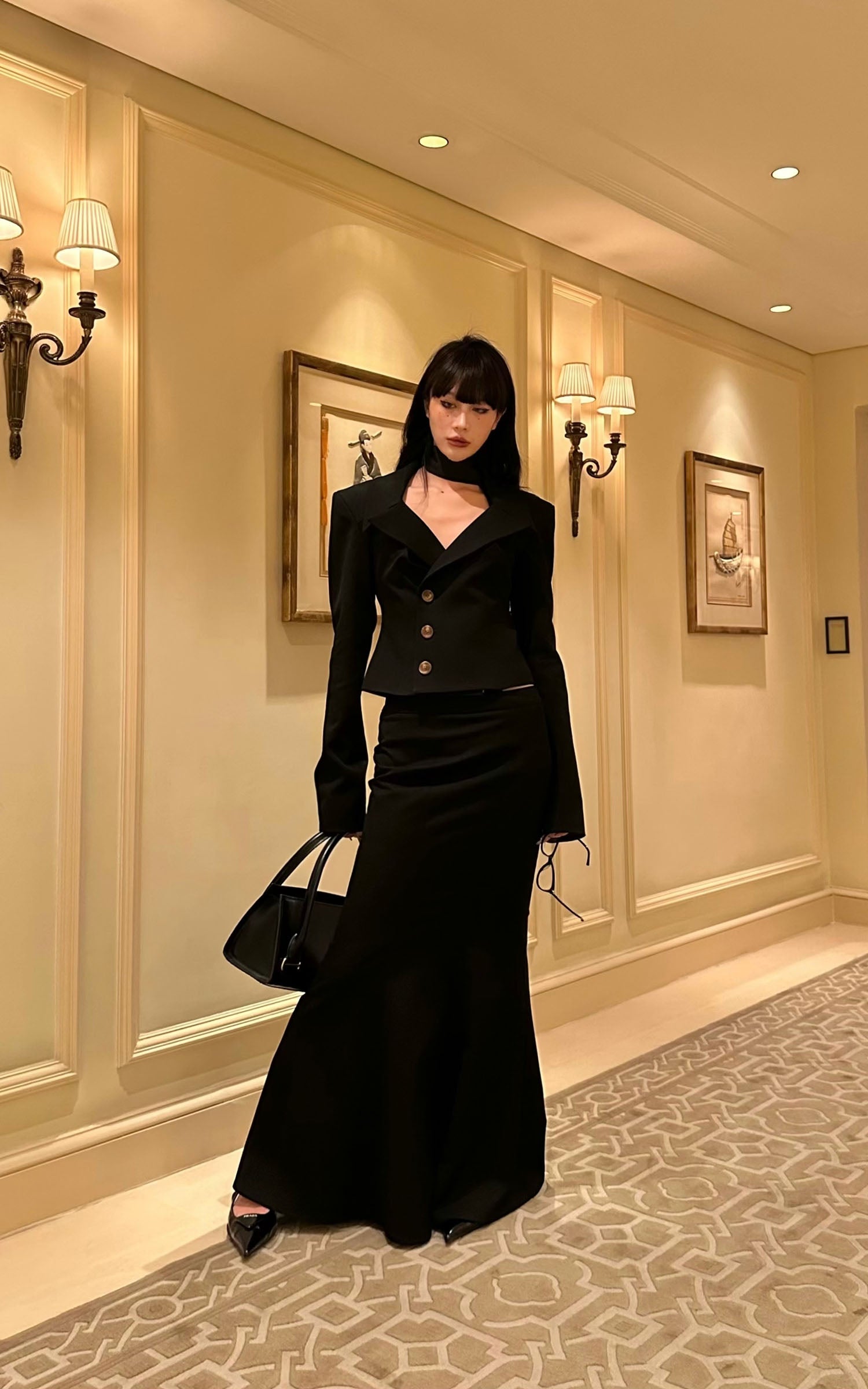 0122stepll Vネックテーラードブレザー＆スカートセット