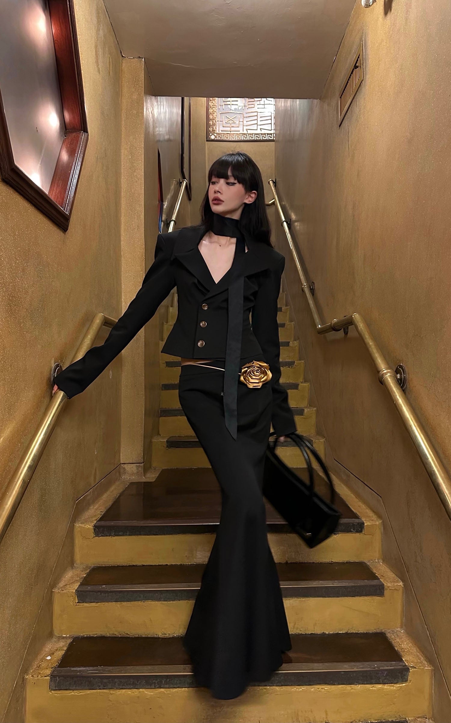 0122stepll Vネックテーラードブレザー＆スカートセット