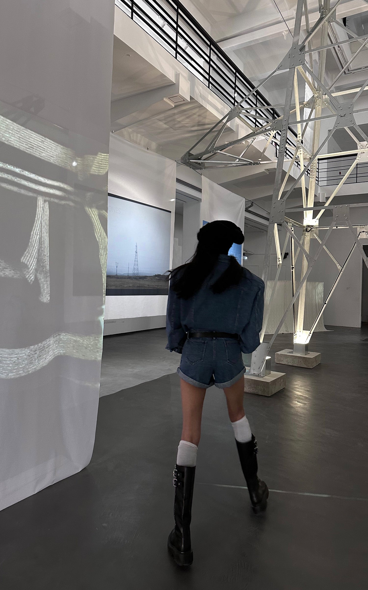 WARDEN EDGE Blue Denim Shoulder-Pad Romper - PINKPARKS