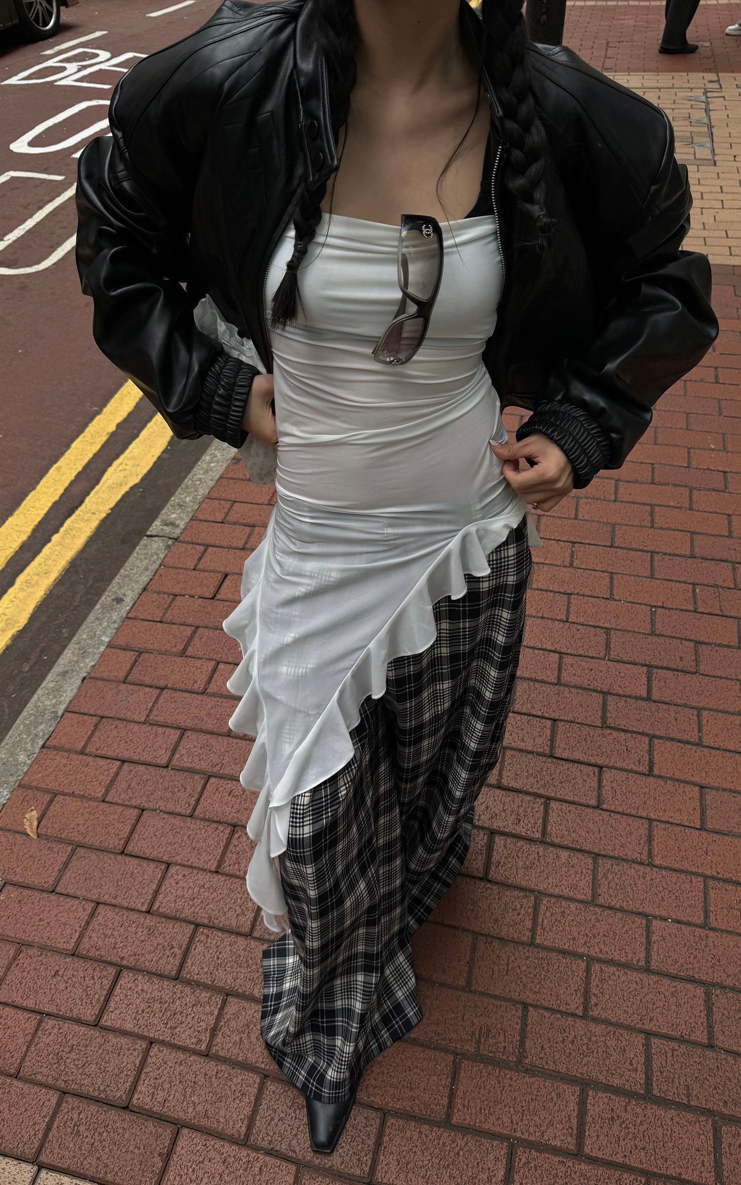 WARDEN EDGE Asymmetric Ruffle Dress - PINKPARKS