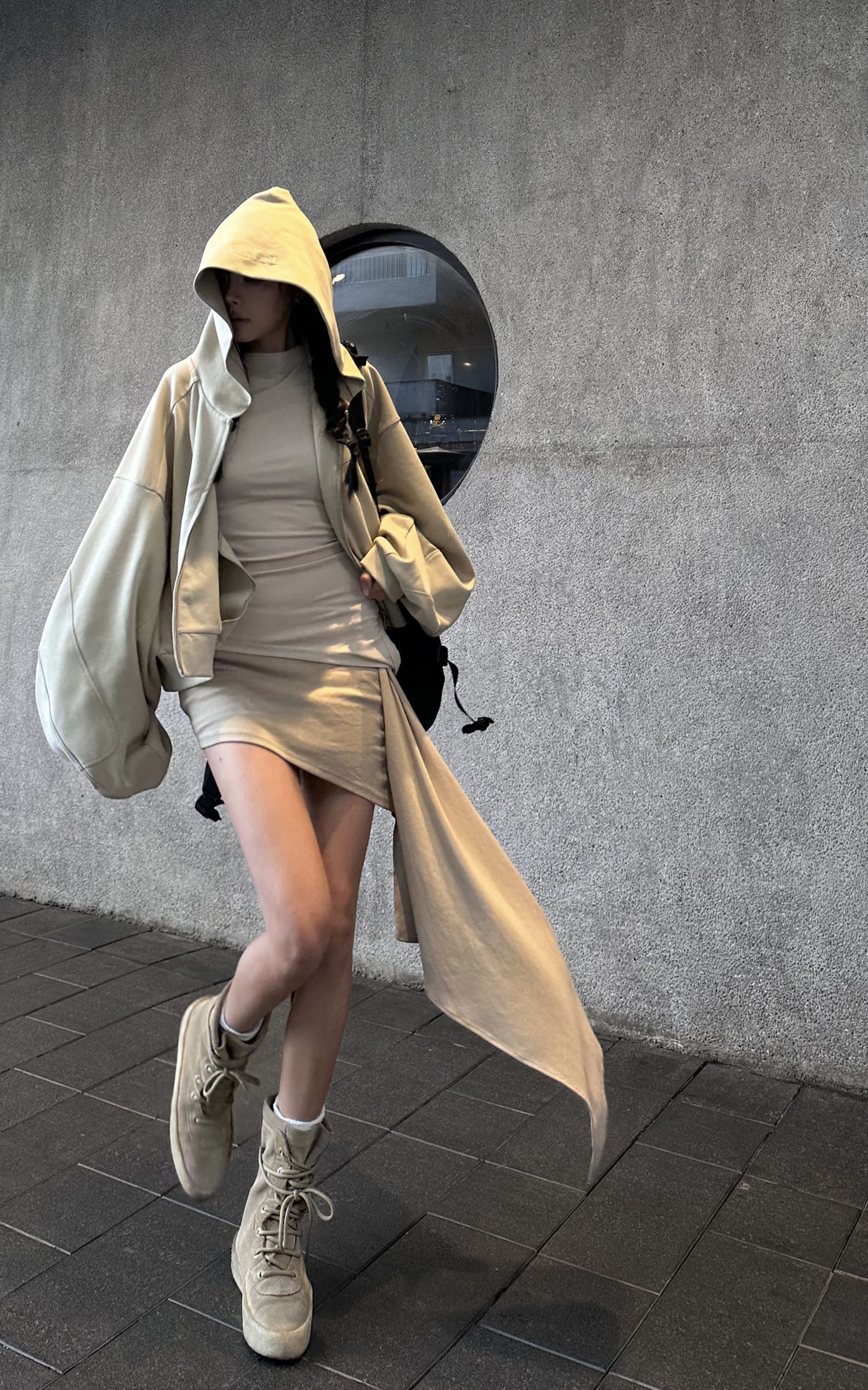 WARDEN EDGE Asymmetrical vest with skirt &amp; pleated skirt set - PINKPARKS