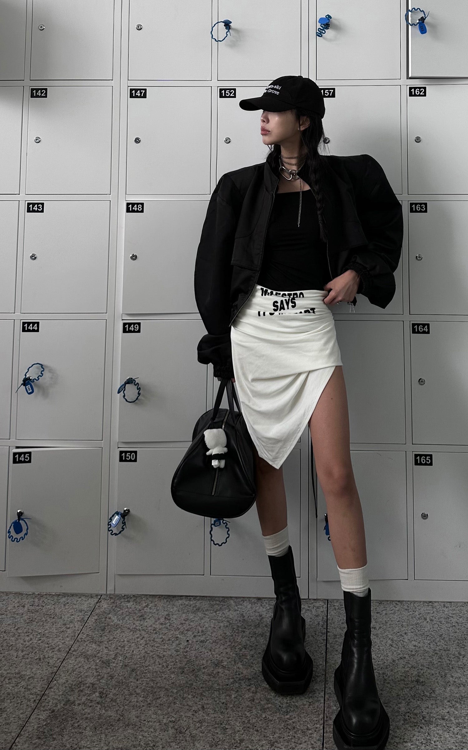 WARDEN EDGE Asymmetrical Pleated Skirt - PINKPARKS