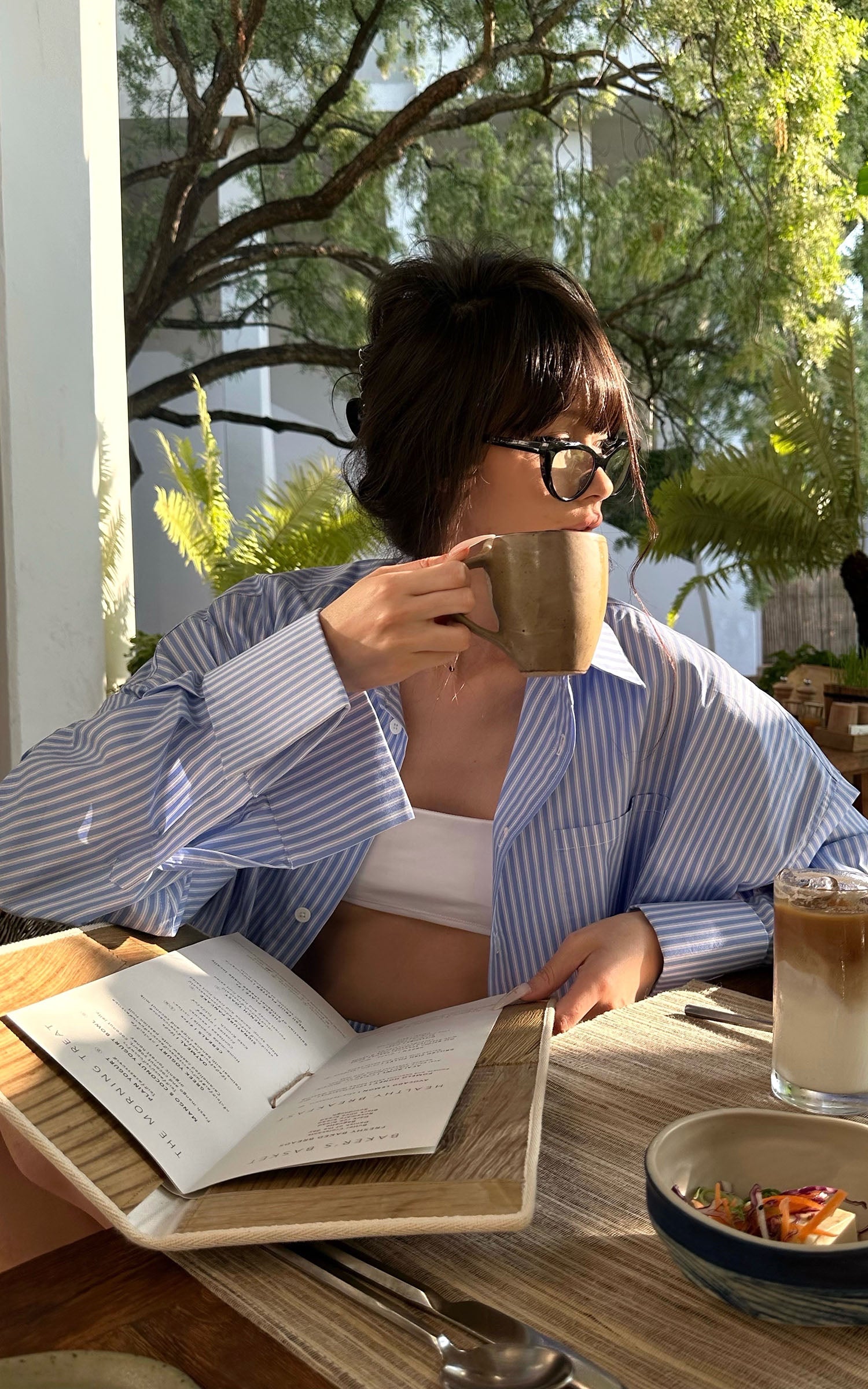 0122stepll ブルーストライプリラックスシャツ