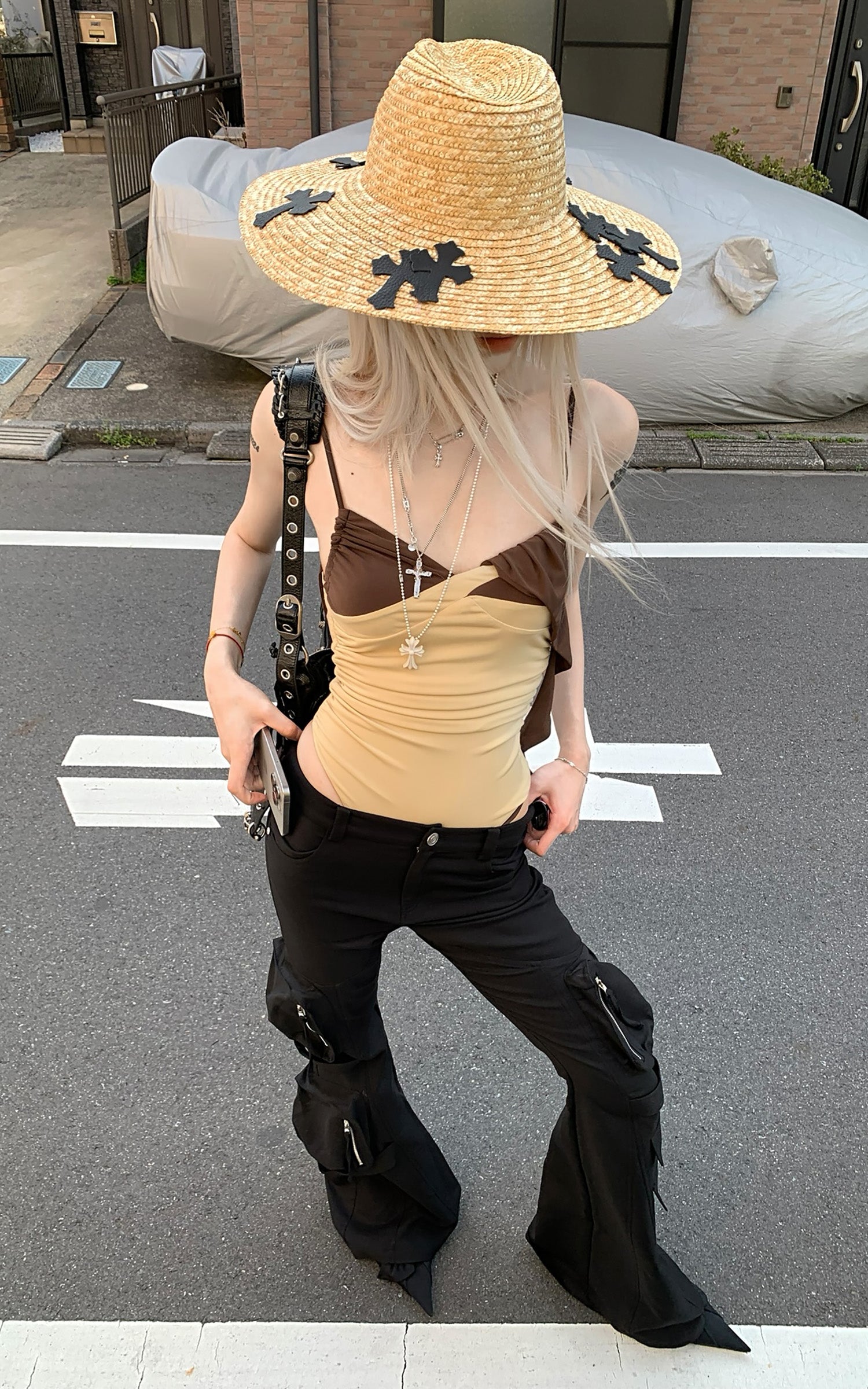 Rase le sol Flared Utility Pants - PINKPARKS