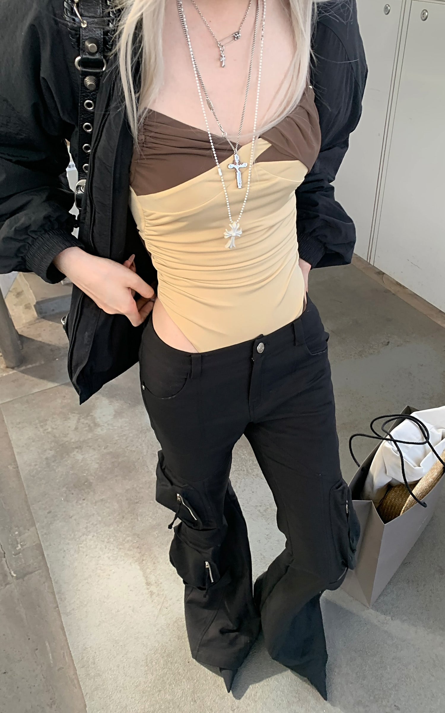 Rase le sol Flared Utility Pants - PINKPARKS