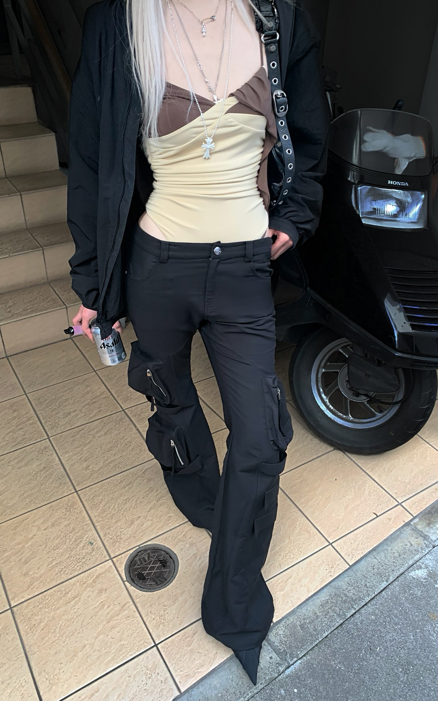 Rase le sol Flared Utility Pants - PINKPARKS