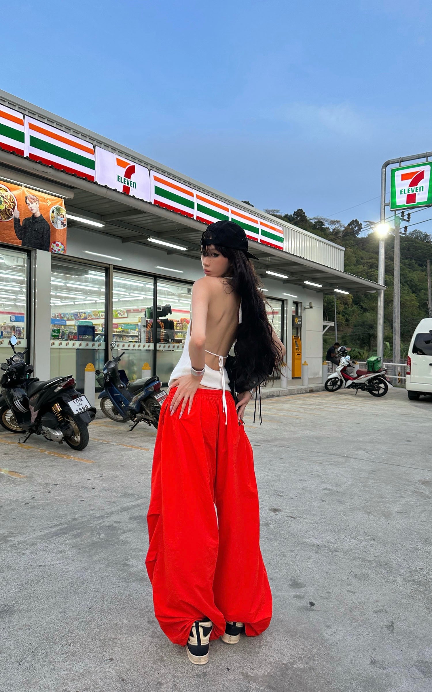 0122stepll リラックスワイドレッグパンツ