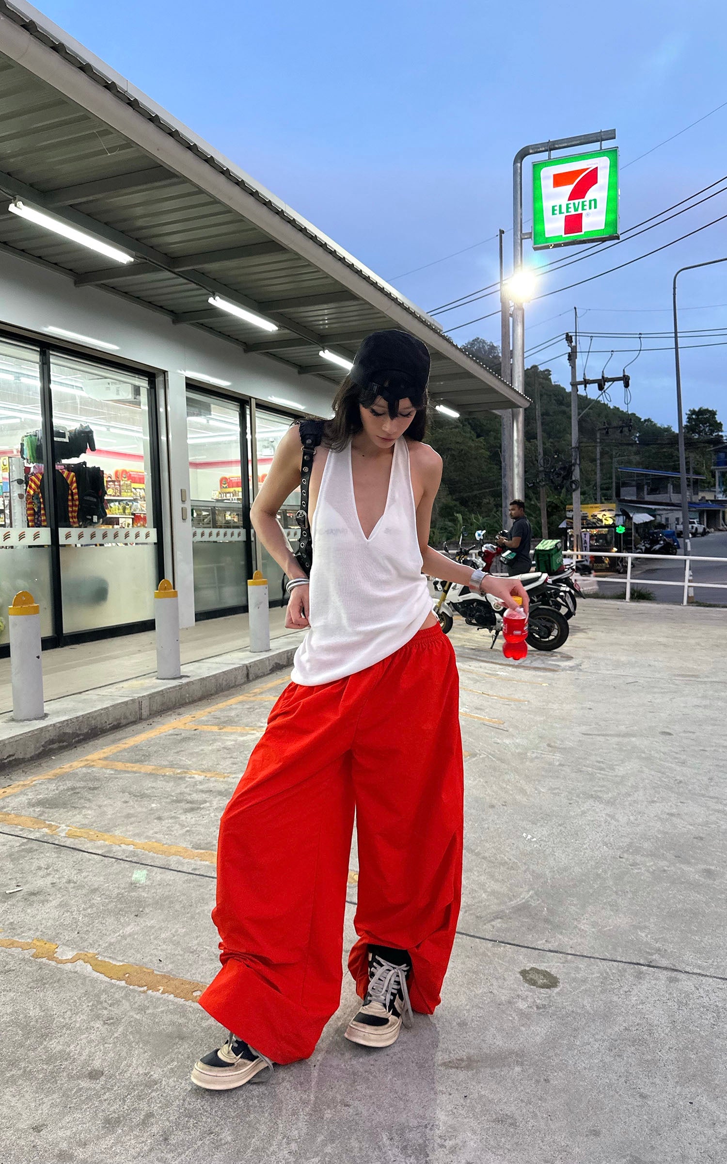 0122stepll リラックスワイドレッグパンツ